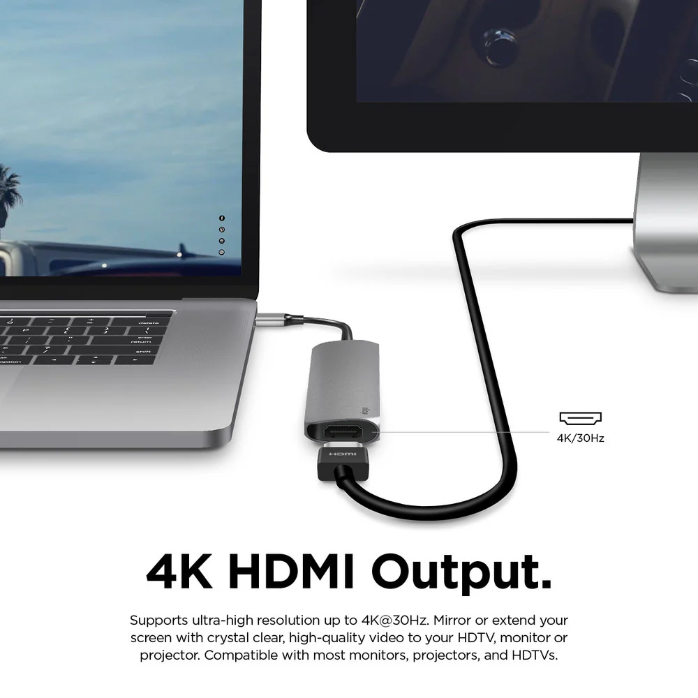 6 in 1 Card Reader / HDMI Multi Hub USB-C - Image 5