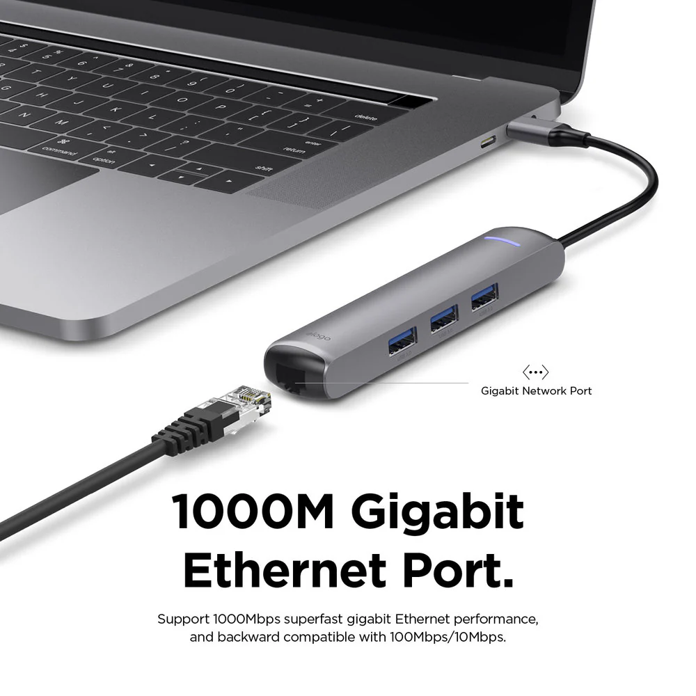 6 in 1 Ethernet / HDMI Multi Hub USB-C - Image 4