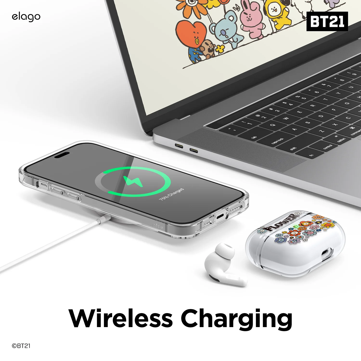 BT21 | elago Flower Case for iPhone 14 Pro Max - Image 4