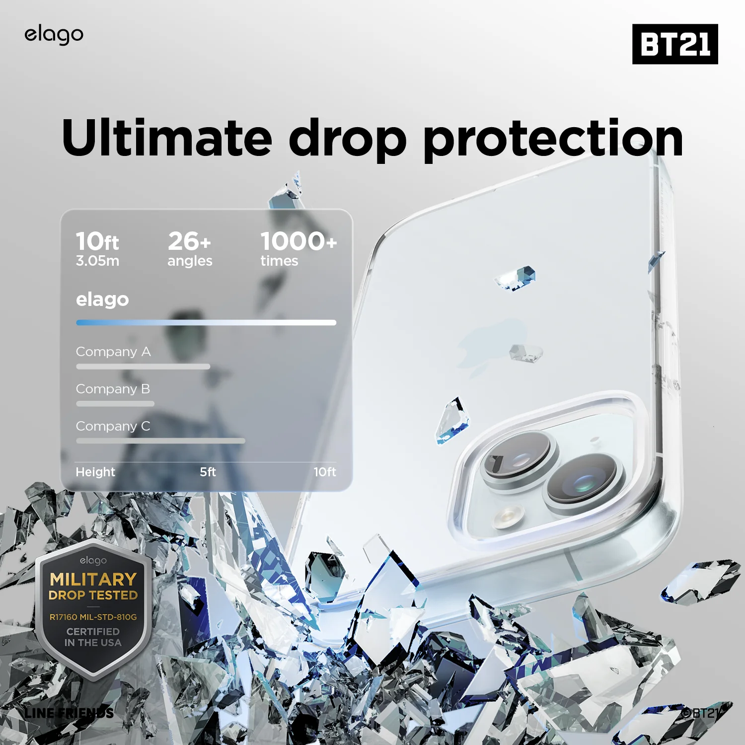 BT21 | elago Hope in Love Hybrid Case for iPhone 15 Plus - Image 7