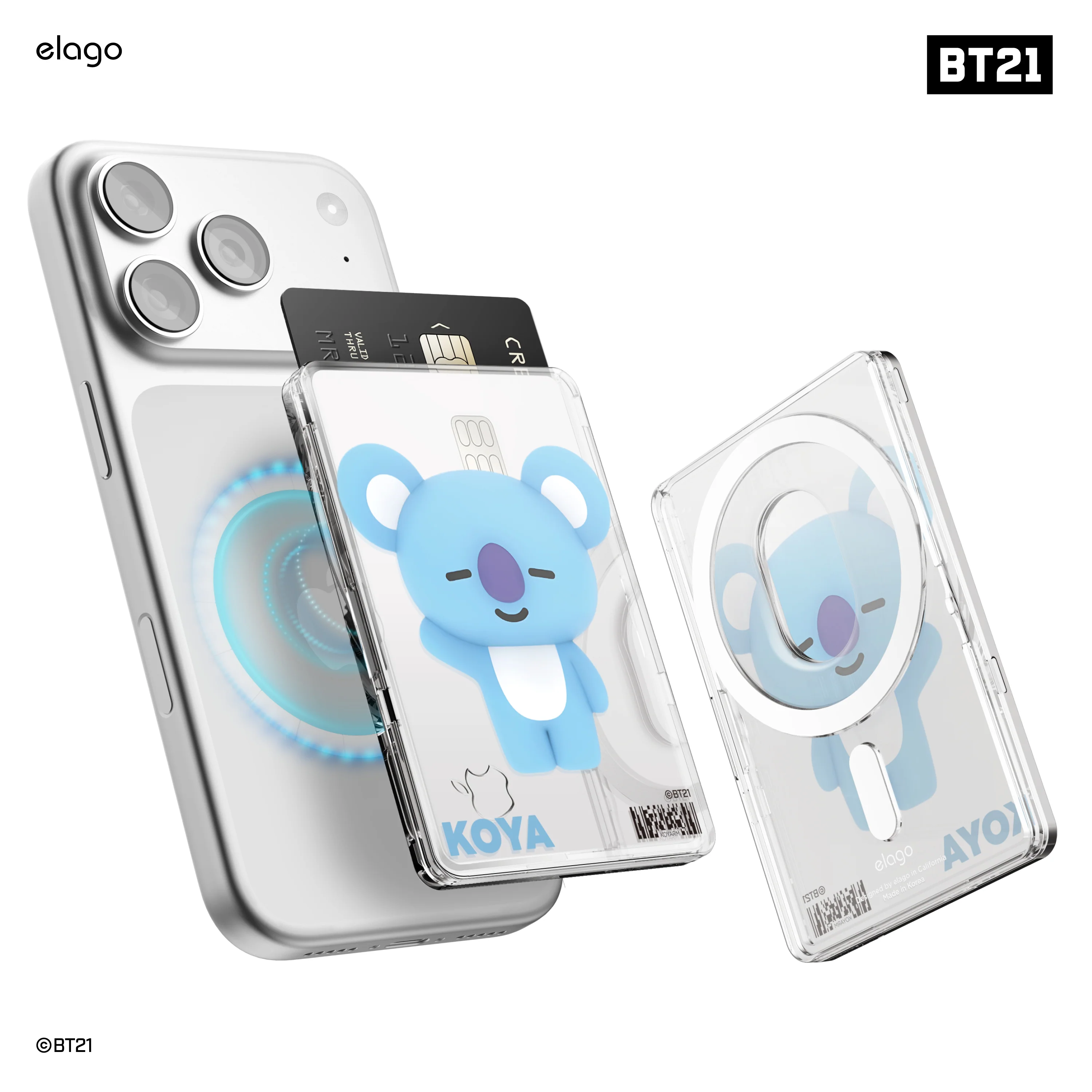 BT21 | elago Magnetic Clear Card Pocket DDP