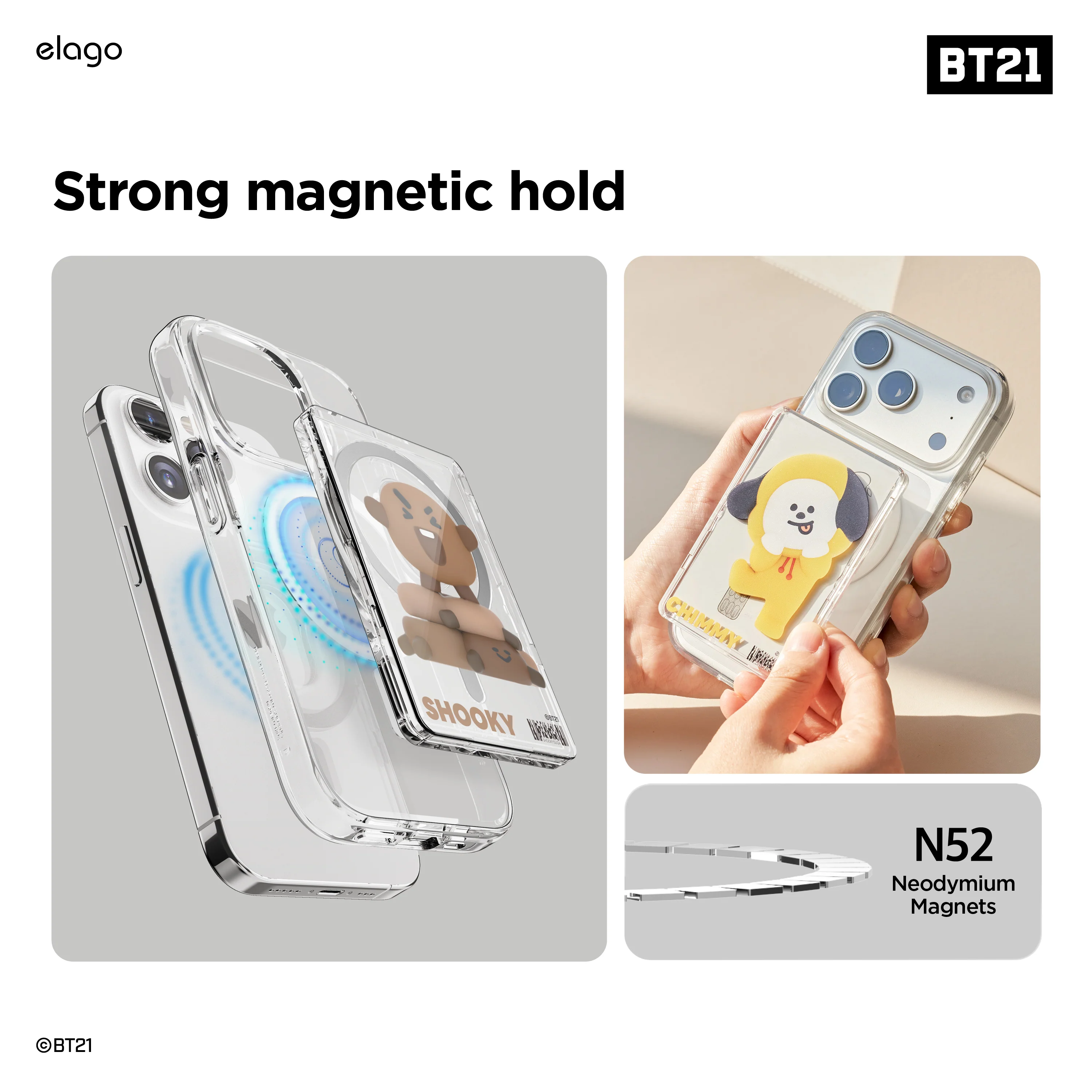 BT21 | elago Magnetic Clear Card Pocket DDP - Image 10