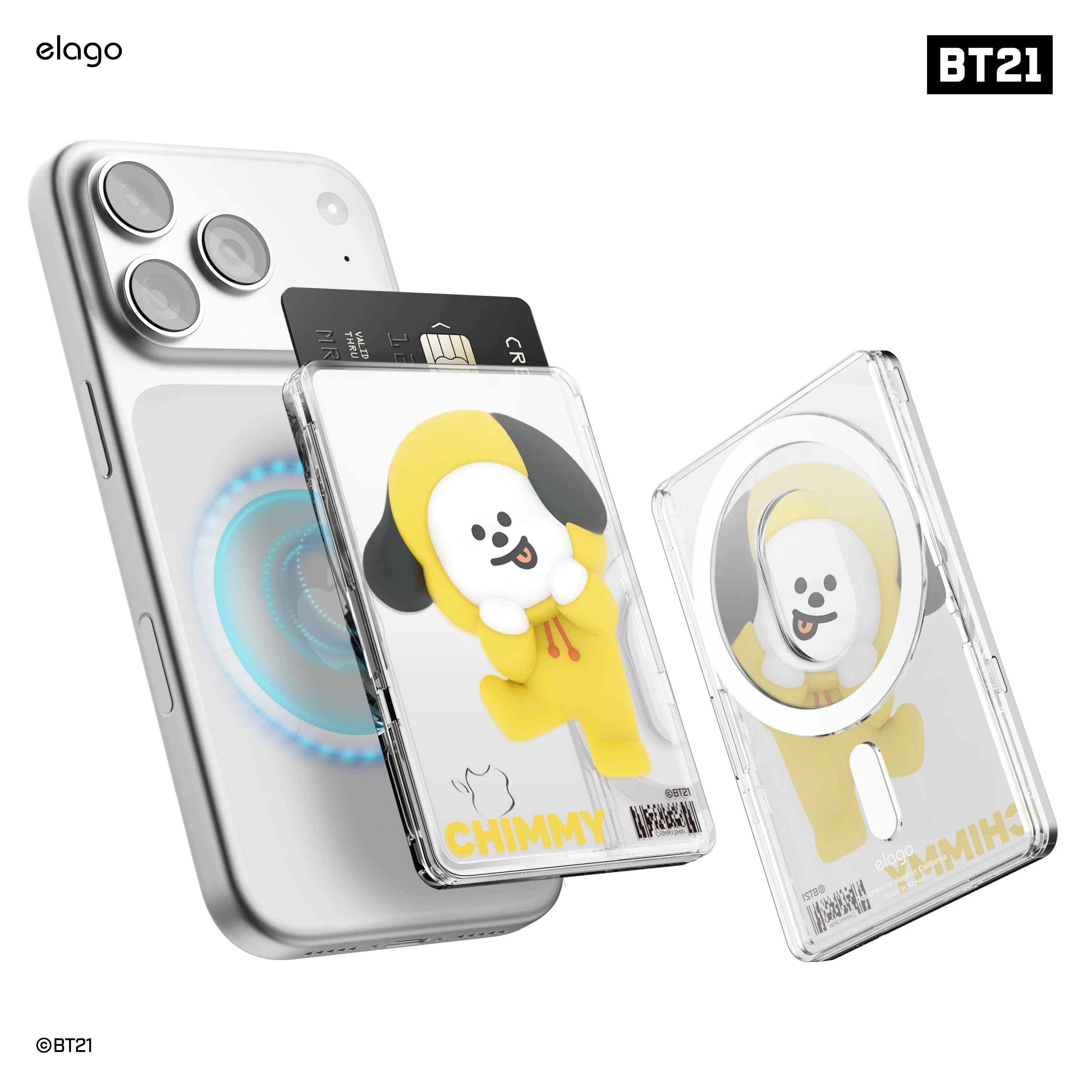 BT21 | elago Magnetic Clear Card Pocket DDP - Image 5