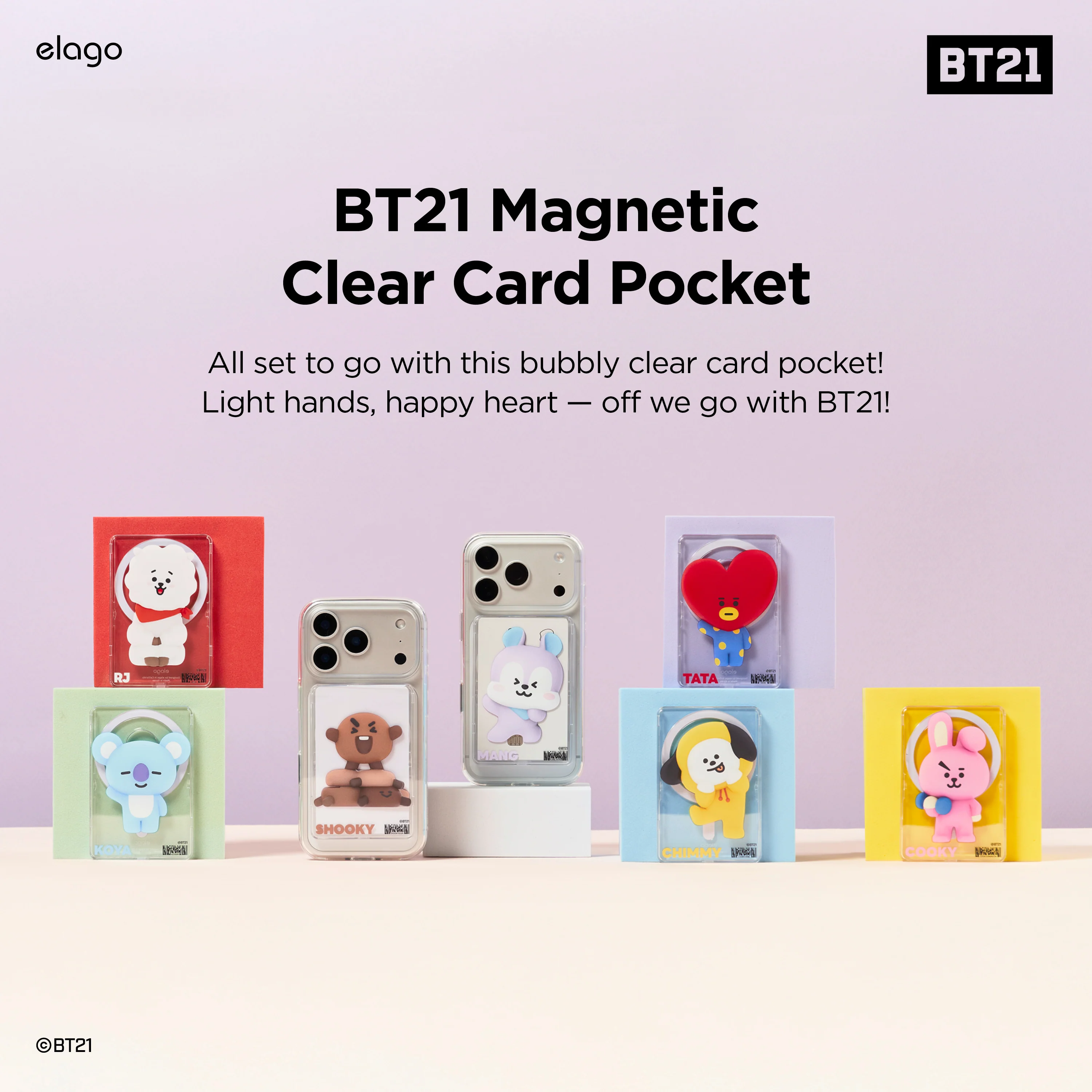 BT21 | elago Magnetic Clear Card Pocket DDP - Image 8