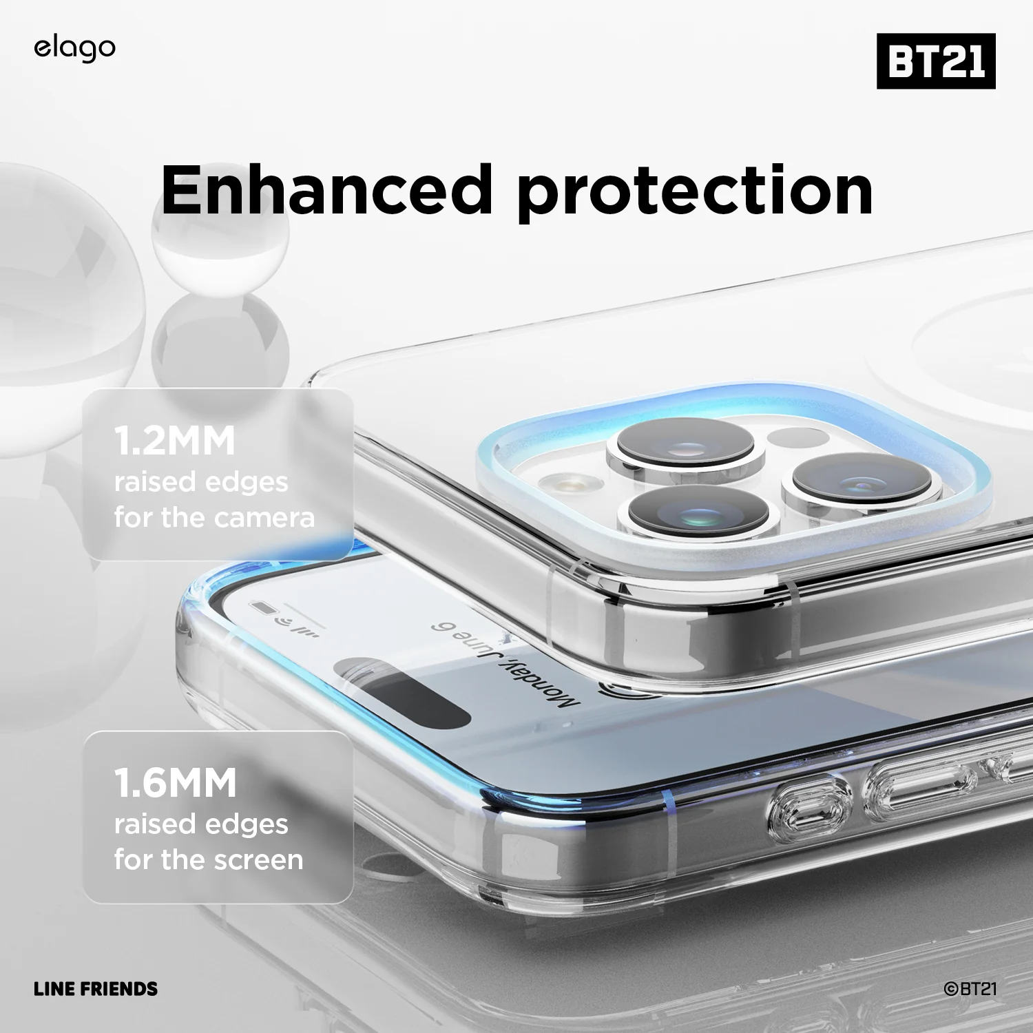 BT21 elago On the Cloud MagSafe Hybrid Case for iPhone 15 Pro Max - Image 4