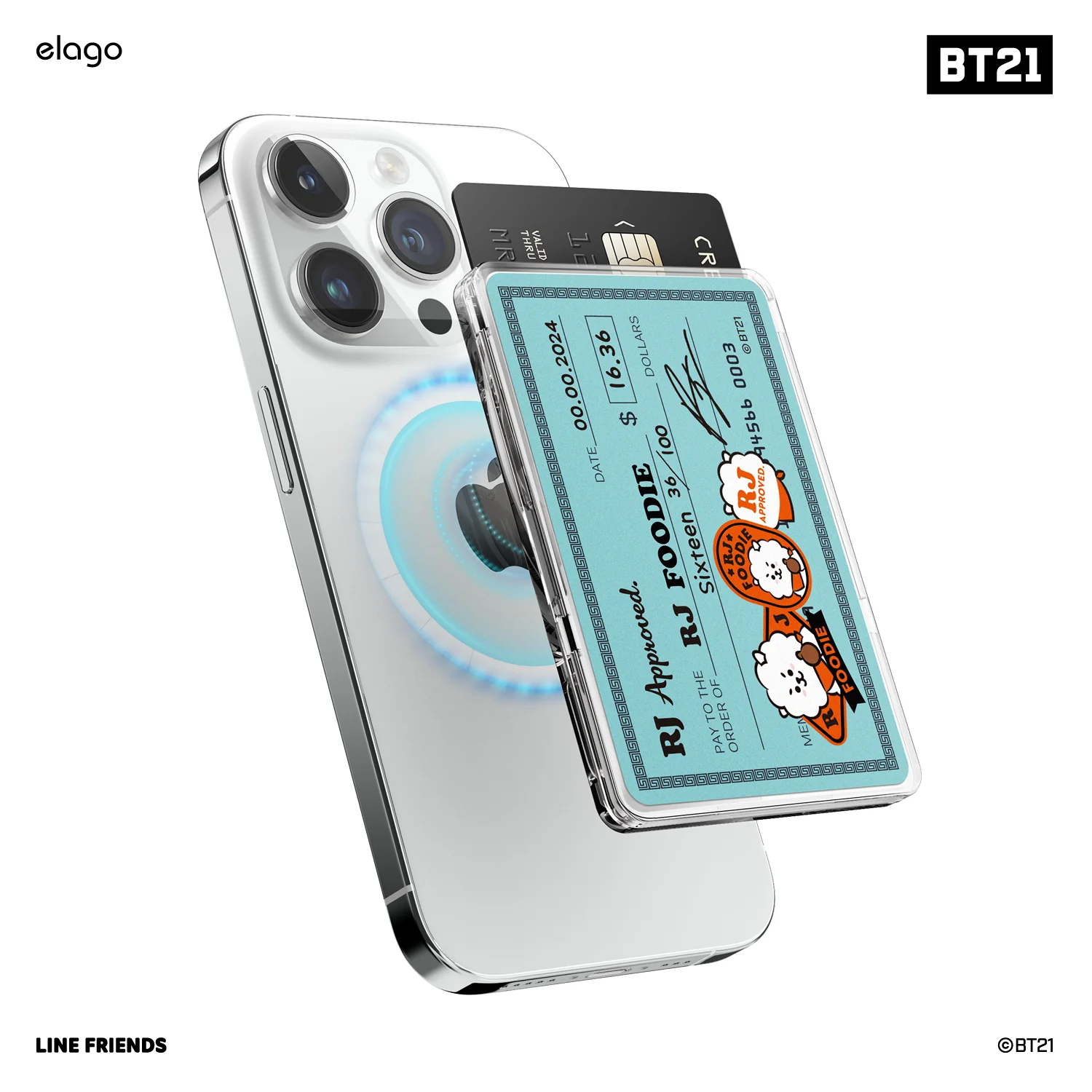 BT21  | elago RJ FOODIE MagSafe Card Pocket [2 Styles] - Image 3