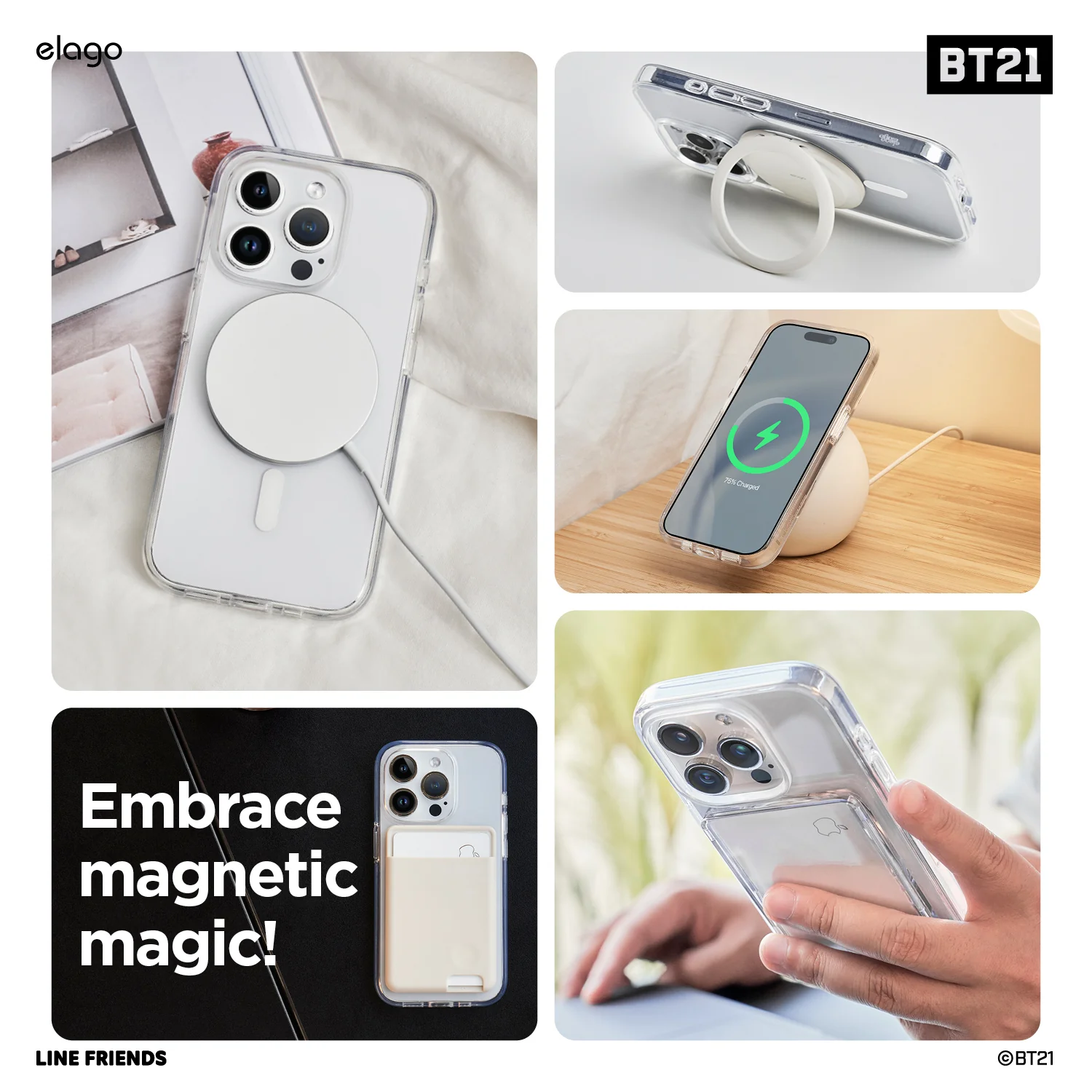 BT21  | elago RJ FOODIE MagSafe Hybrid Case for iPhone 15 Plus - Image 4