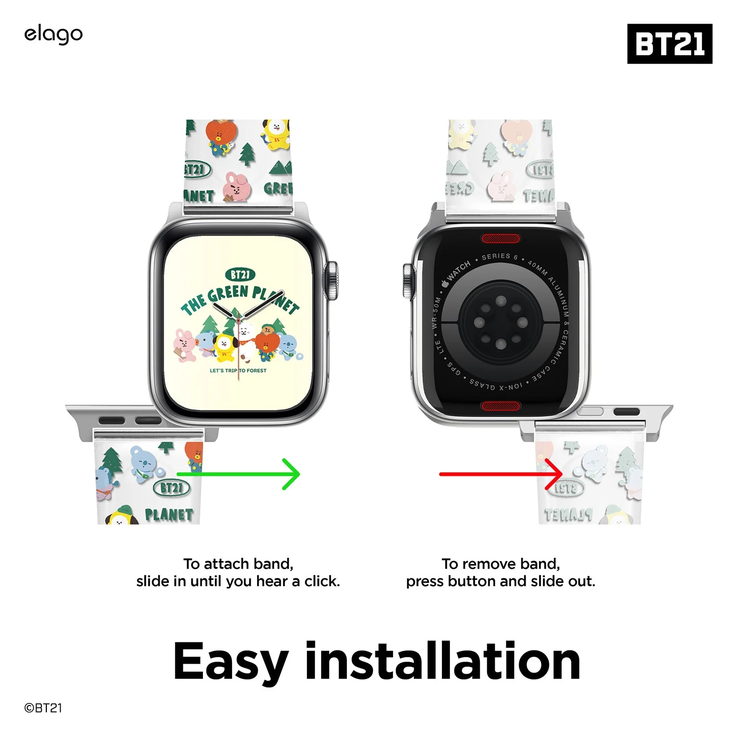 BT21  | elago The Green Planet Strap [2 Styles] [2 Sizes] - Image 6