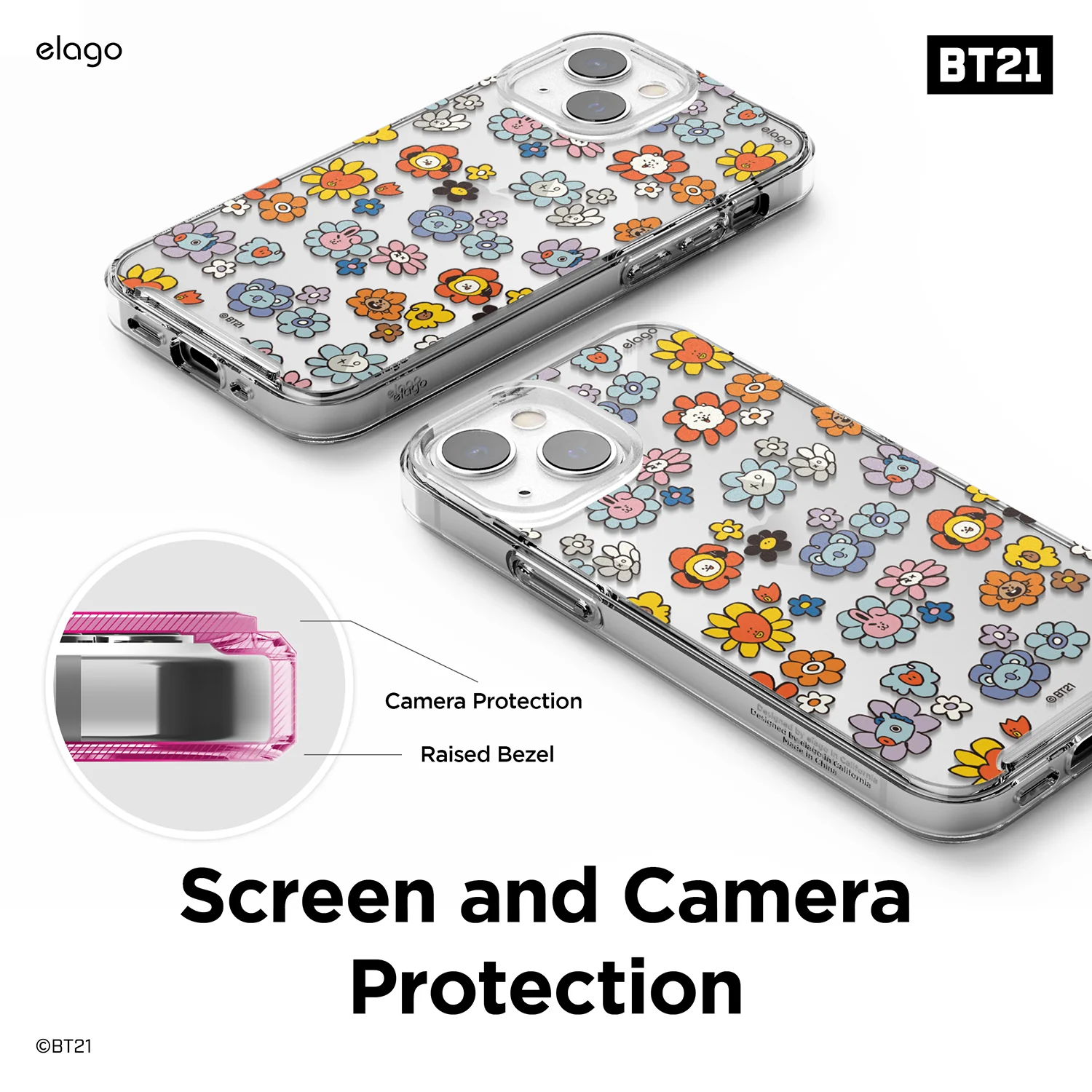 BT21 | elago Flower Case for iPhone 13 Mini - Image 5