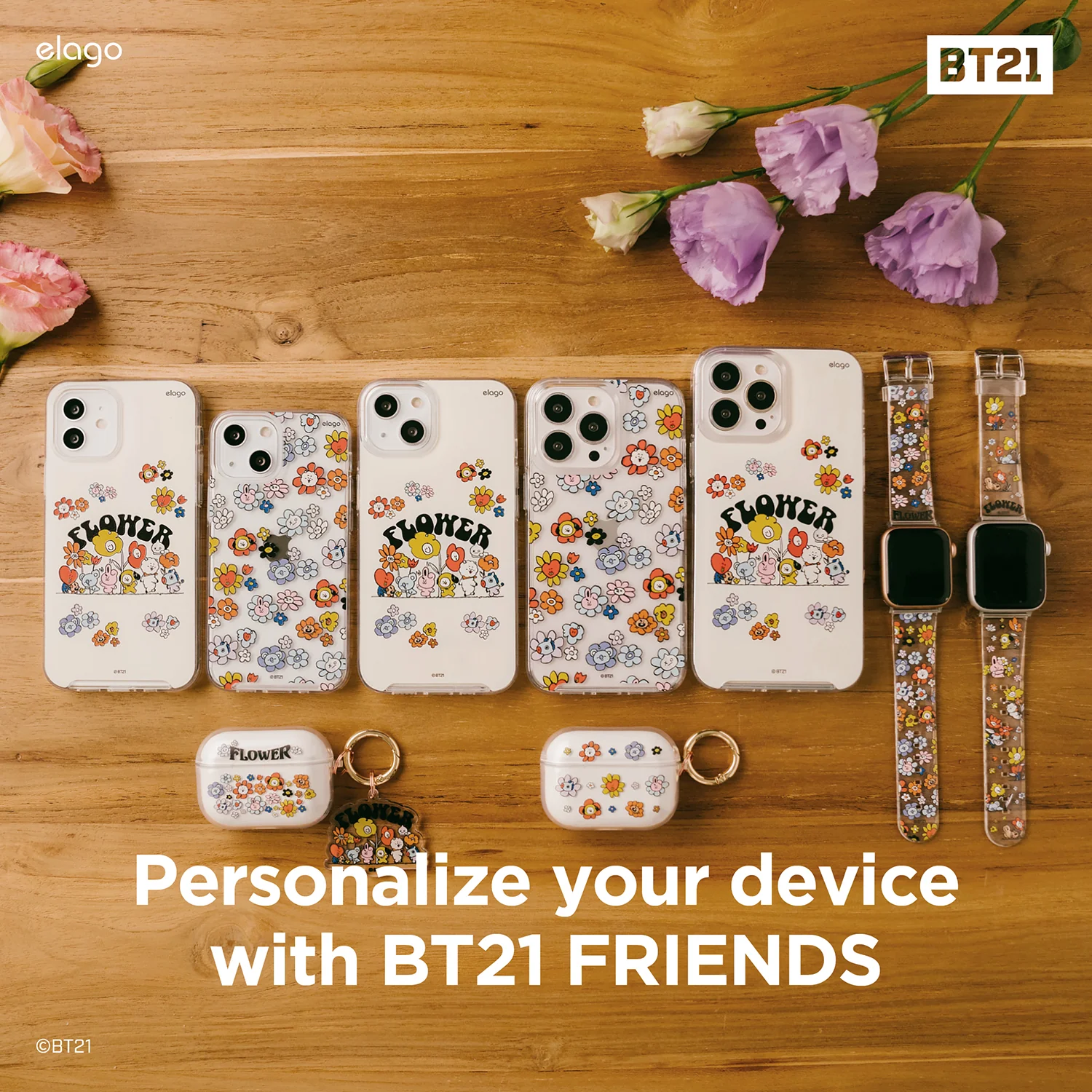 BT21 | elago Flower Case for iPhone 13 Pro - Image 4