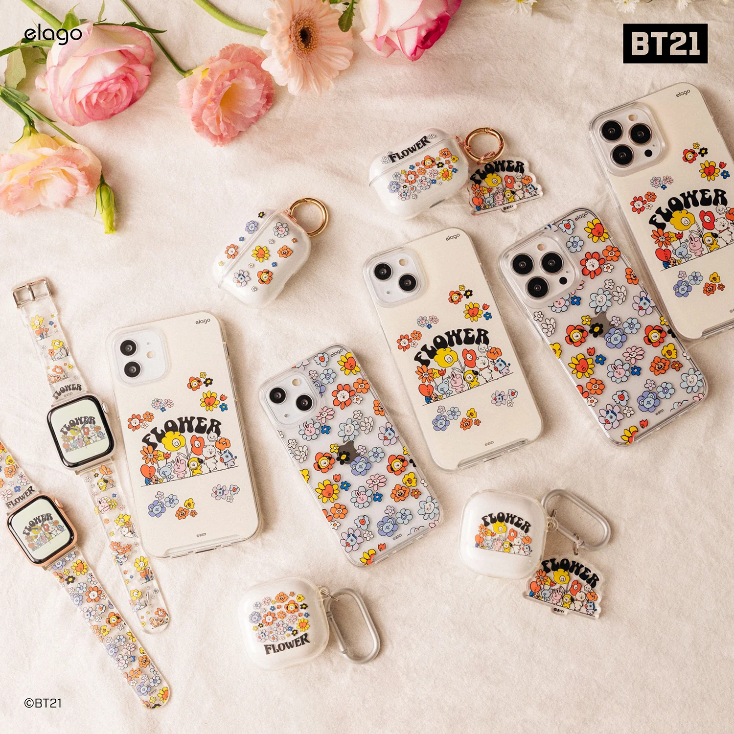 BT21 | elago Flower Case for iPhone 13 Pro Max - Image 3
