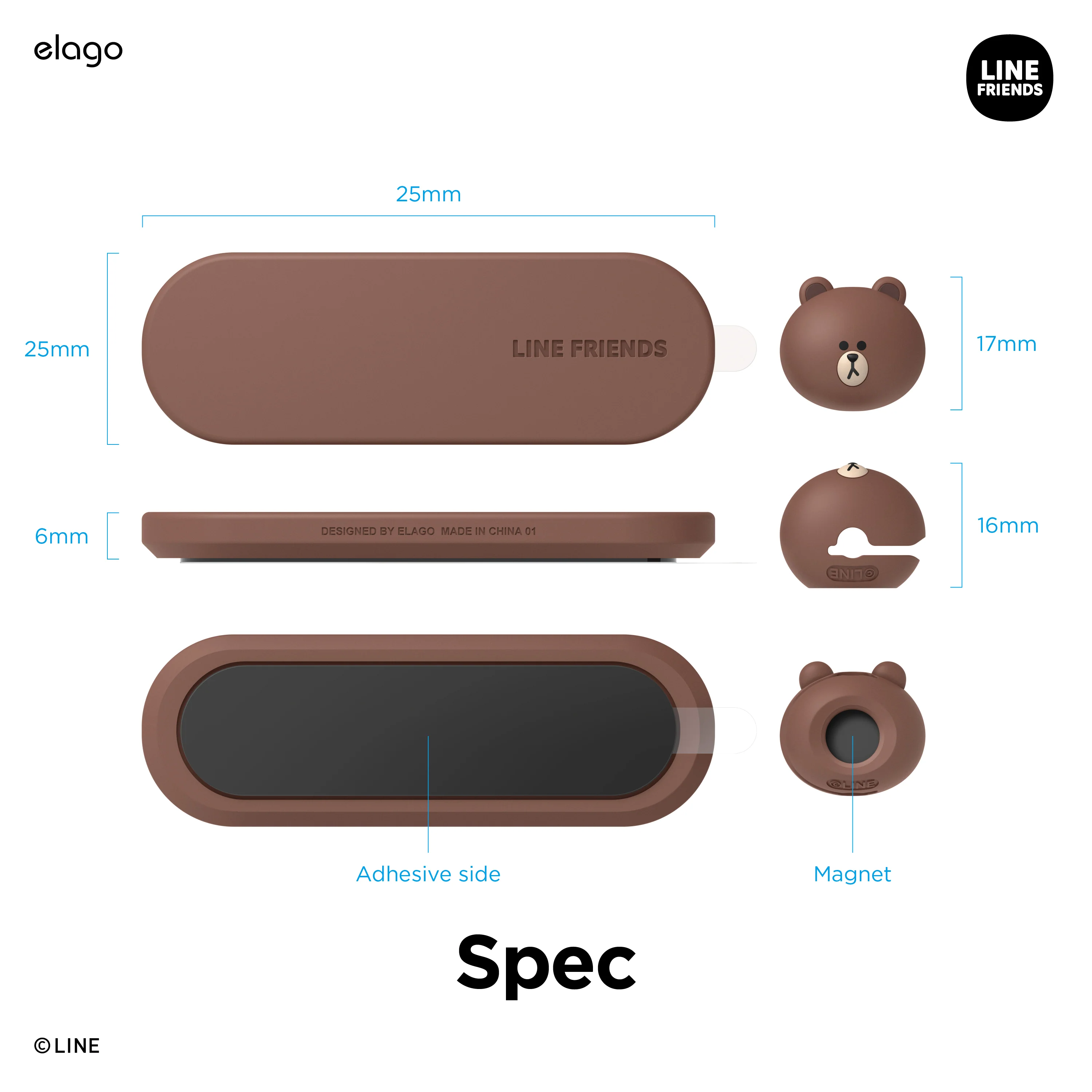 LINE FRIENDS | elago Magnetic Cable Management [3 Colors] - Image 10
