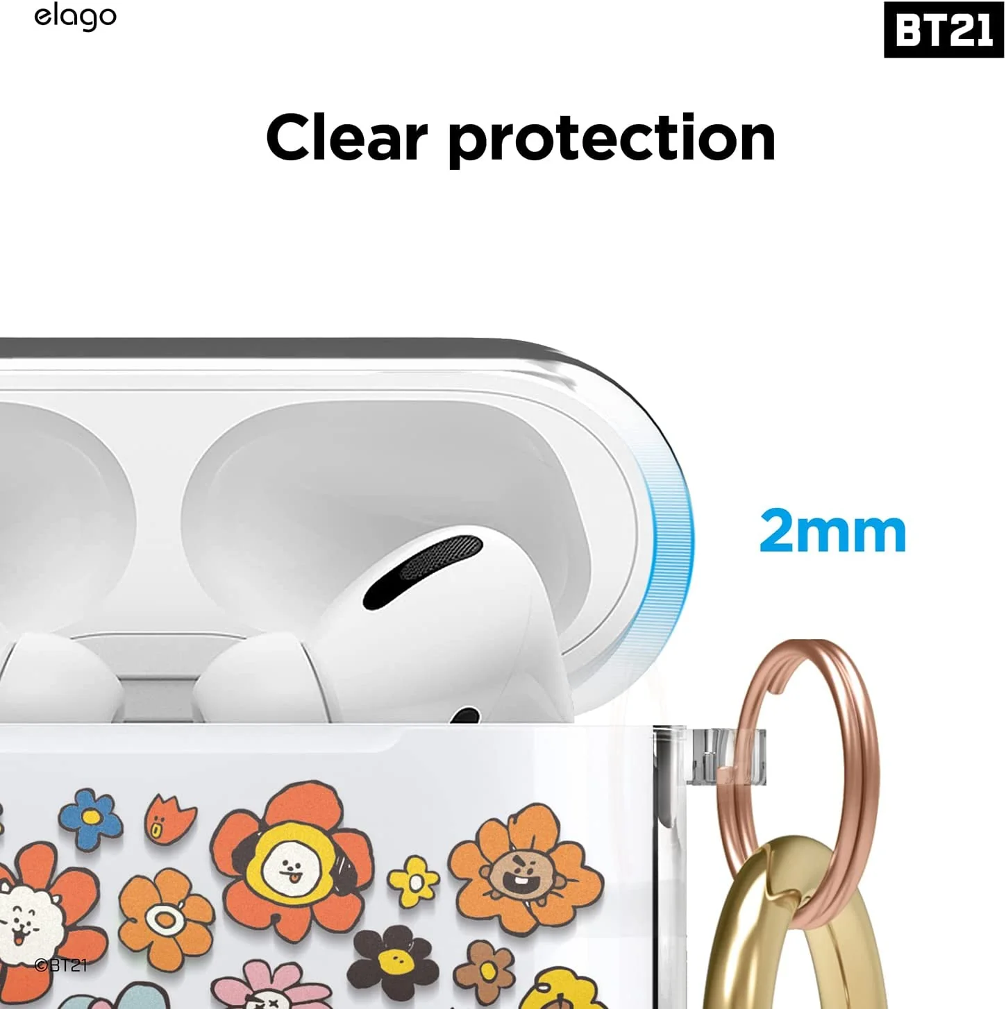 BT21 | elago Flower Clear Case [2 Styles] - Image 6