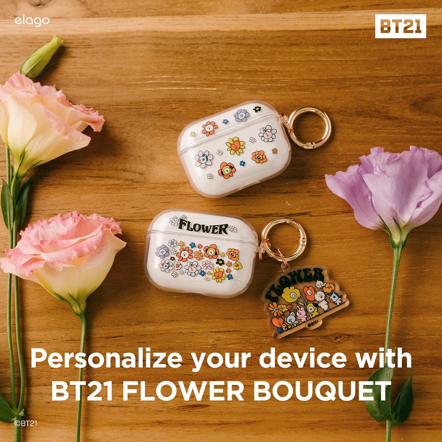 BT21 | elago Flower Clear Case [2 Styles] - Image 3