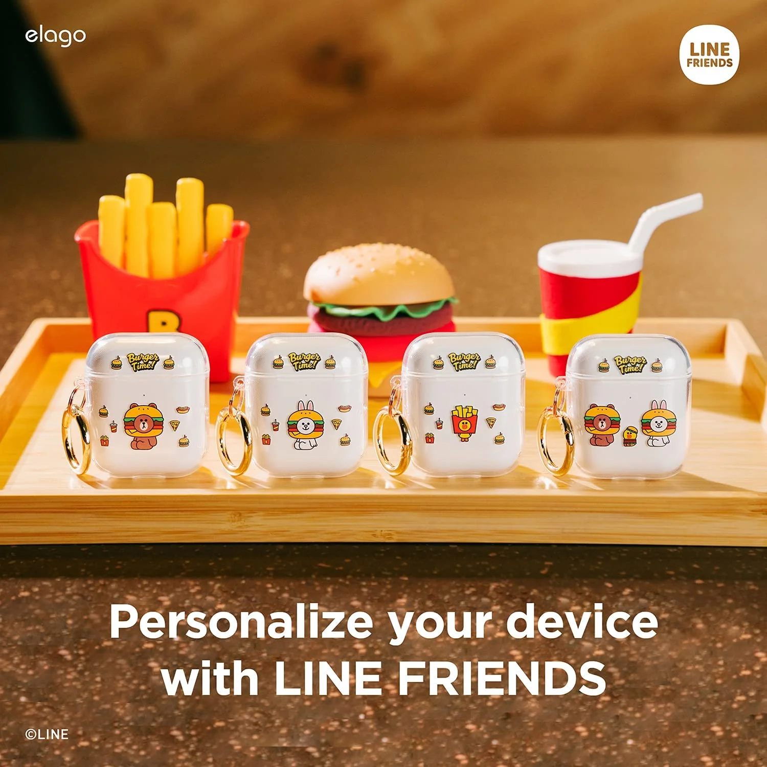 LINE FRIENDS | elago Burger Time Clear Case [4 Styles] - Image 5