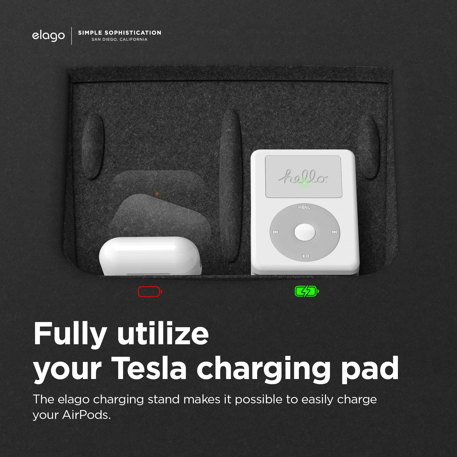 elago W6 Tesla Charging Stand for AirPods - Image 3
