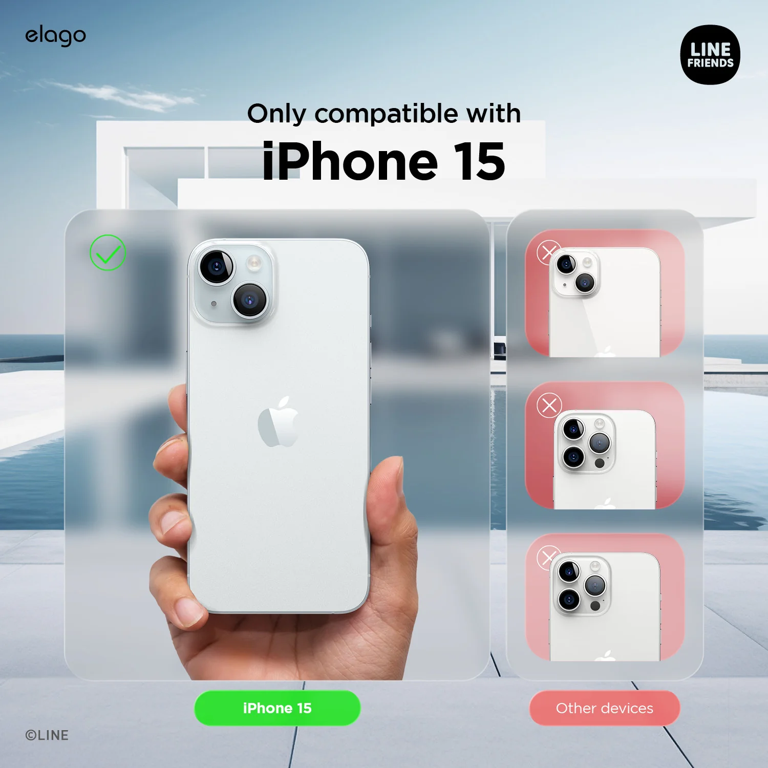 LINE FRIENDS | elago B&F Fruit Shop Hybrid Case for iPhone 15 - Image 6