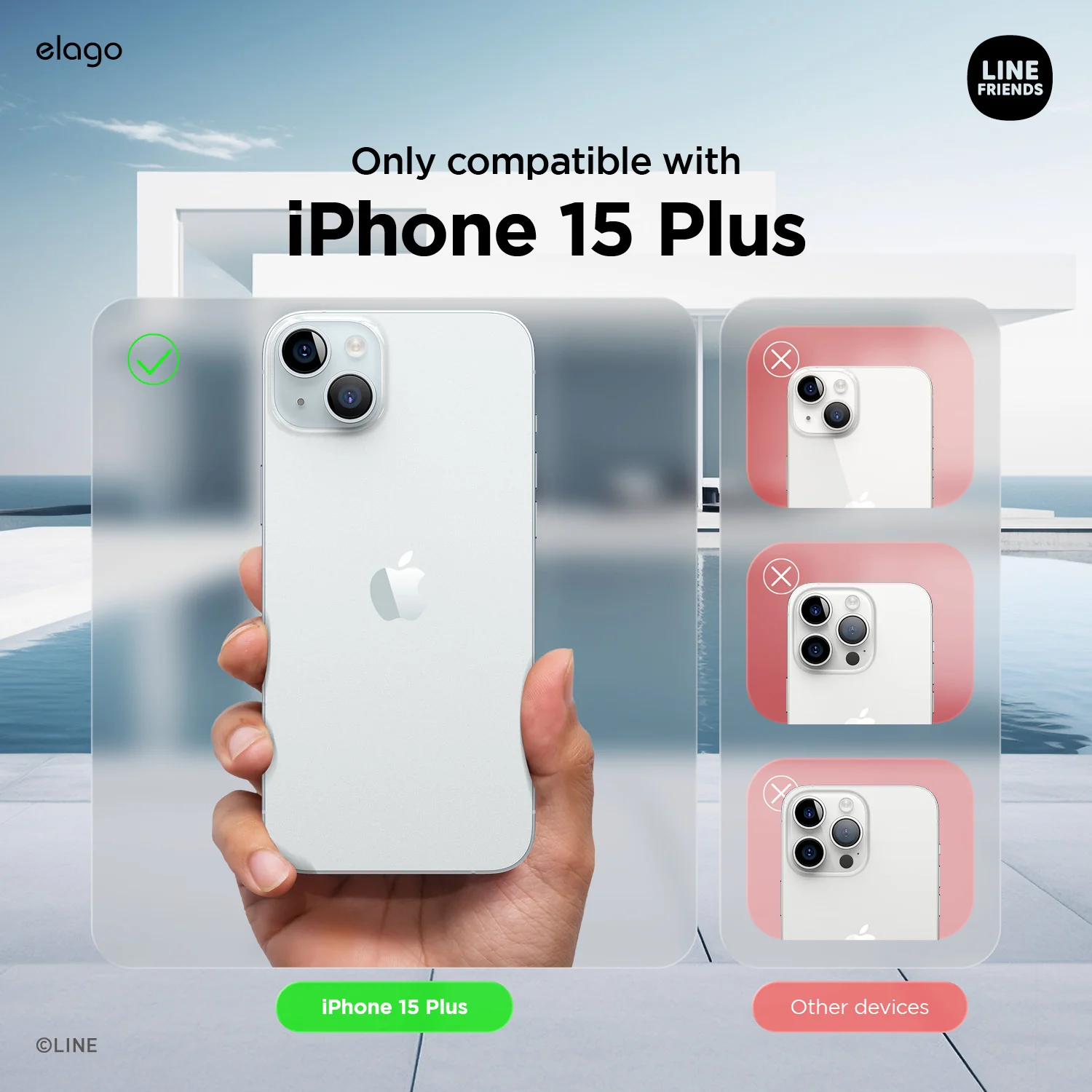 LINE FRIENDS | elago B&F Fruit Shop Hybrid Case for iPhone 15 Plus - Image 6
