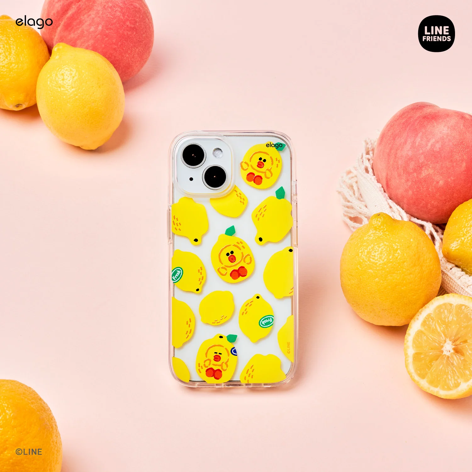 LINE FRIENDS | elago B&F Fruit Shop Hybrid Case for iPhone 15 Plus - Image 8