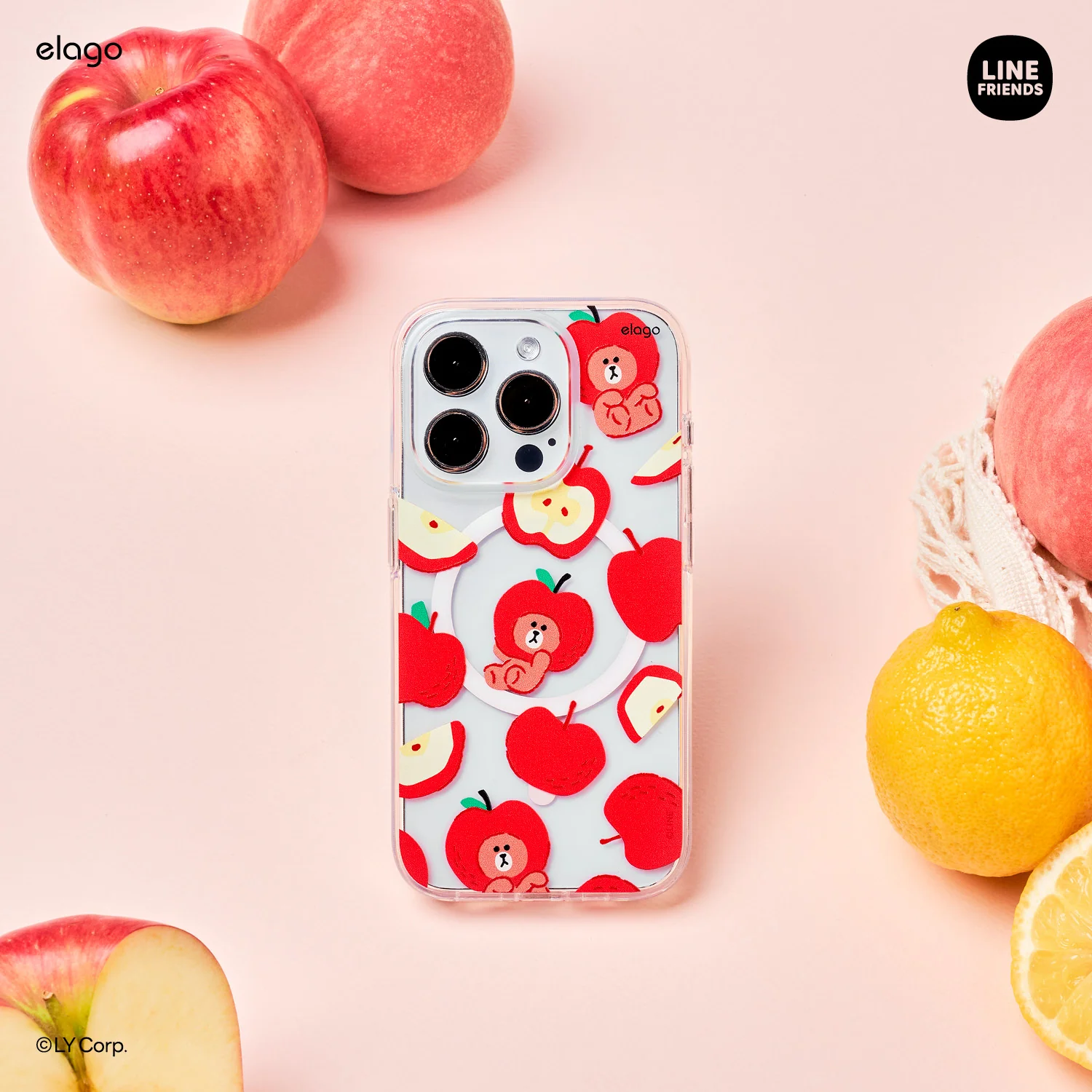 LINE FRIENDS | elago B&F Fruit Shop MagSafe Hybrid Case for iPhone 15 Pro - Image 8