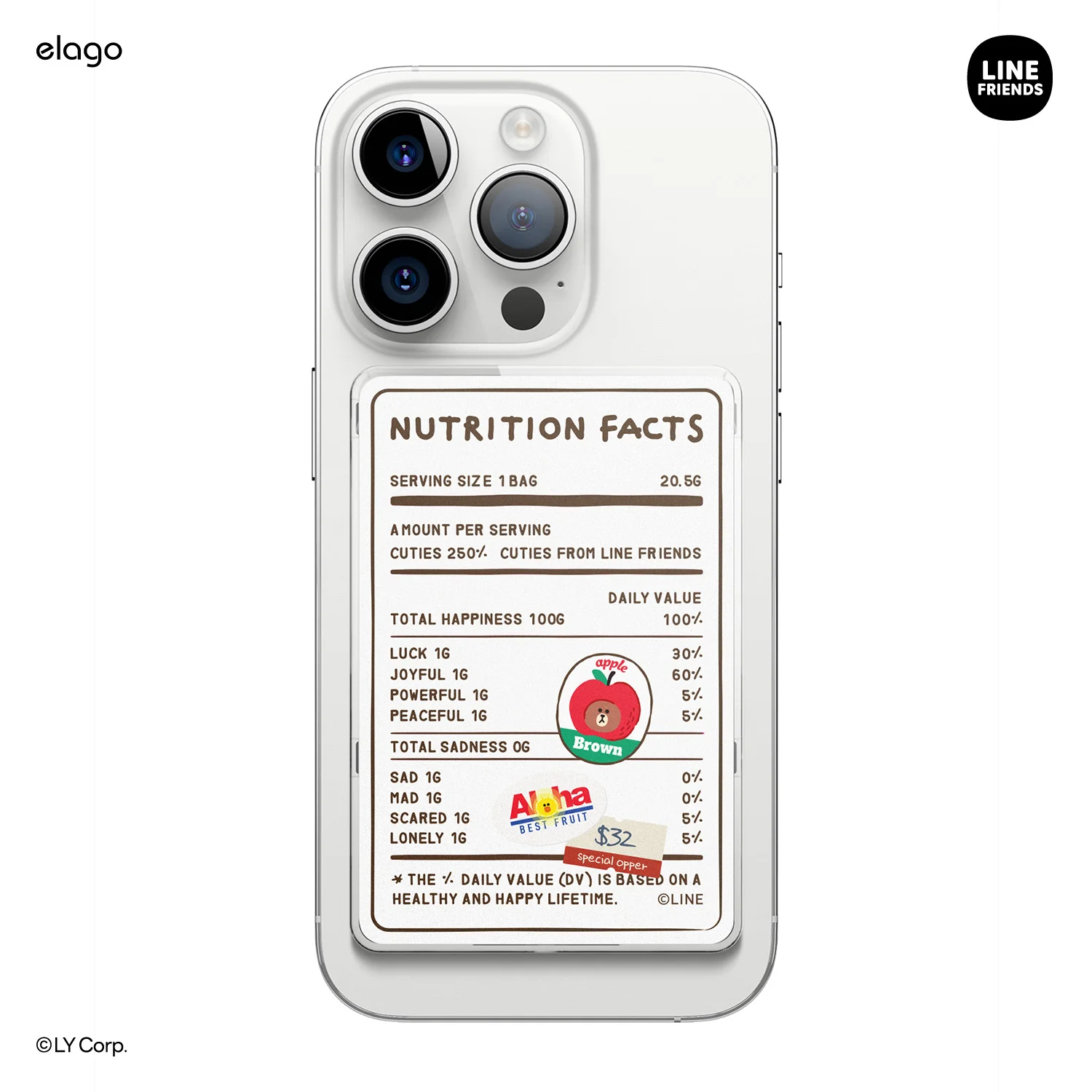 LINE FRIENDS | elago B&F Fruit Shop MagSafe Card Pocket - Image 3