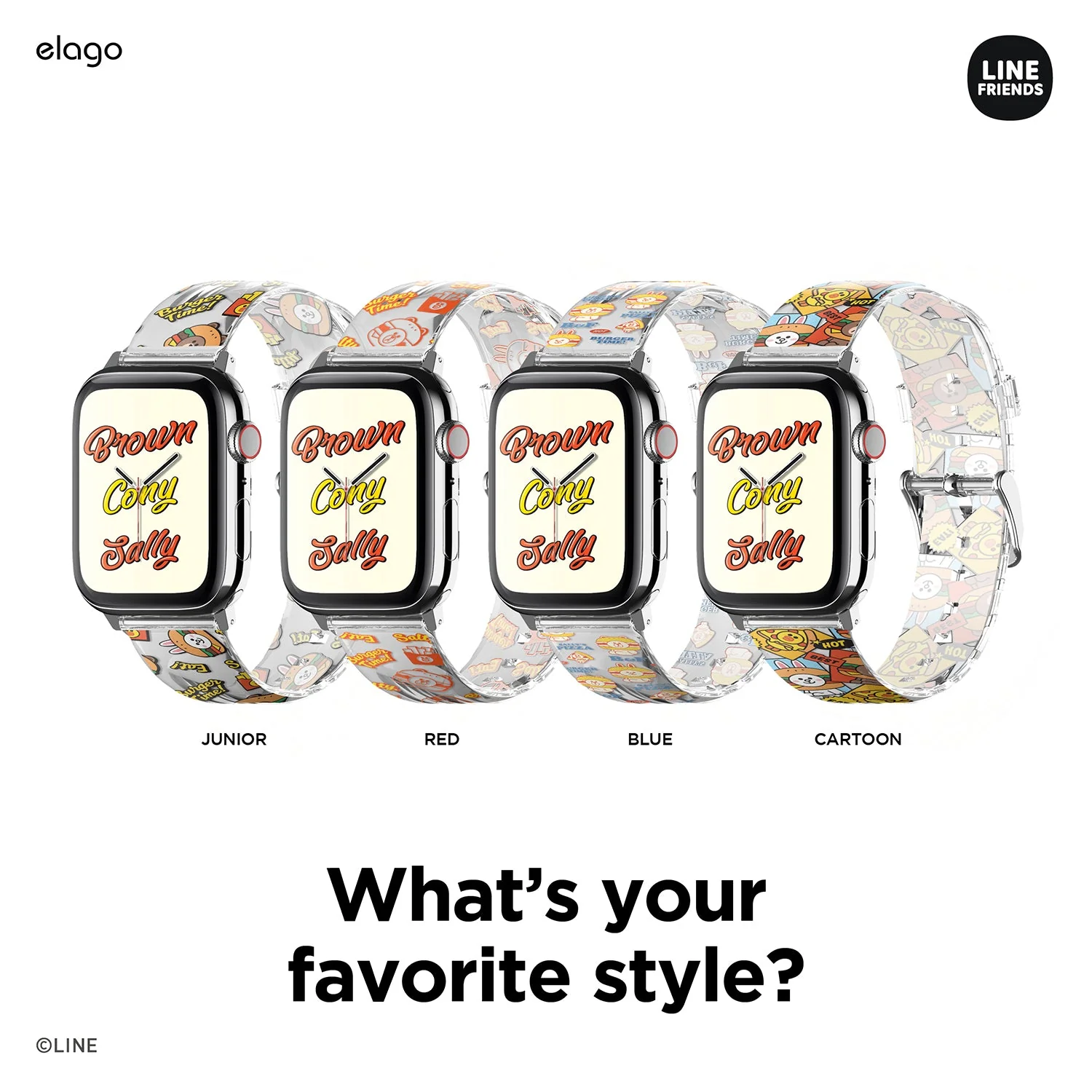 LINE FRIENDS | elago Burger Time Strap [4 Styles] [2 Sizes] - Image 10