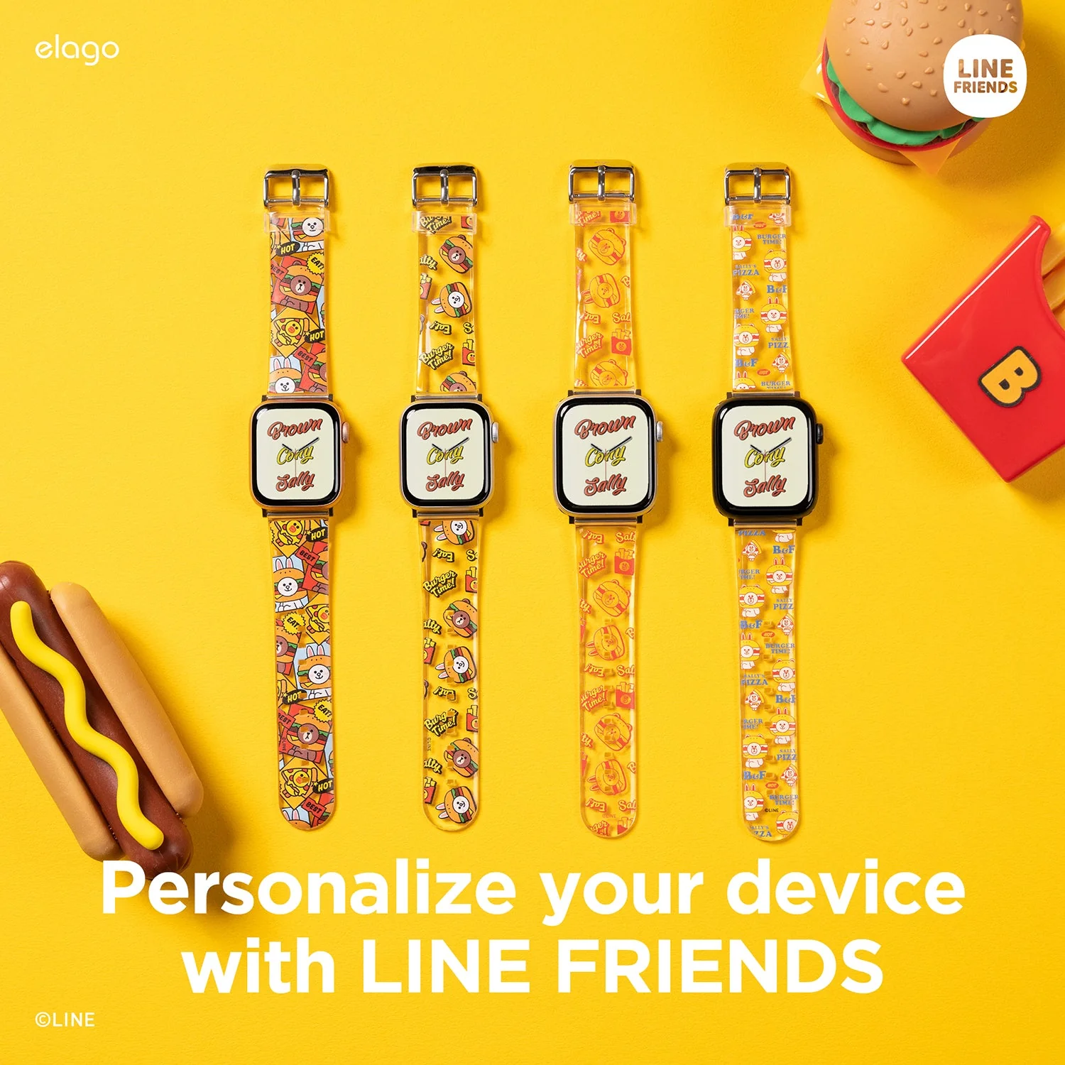 LINE FRIENDS | elago Burger Time Strap [4 Styles] [2 Sizes] - Image 5