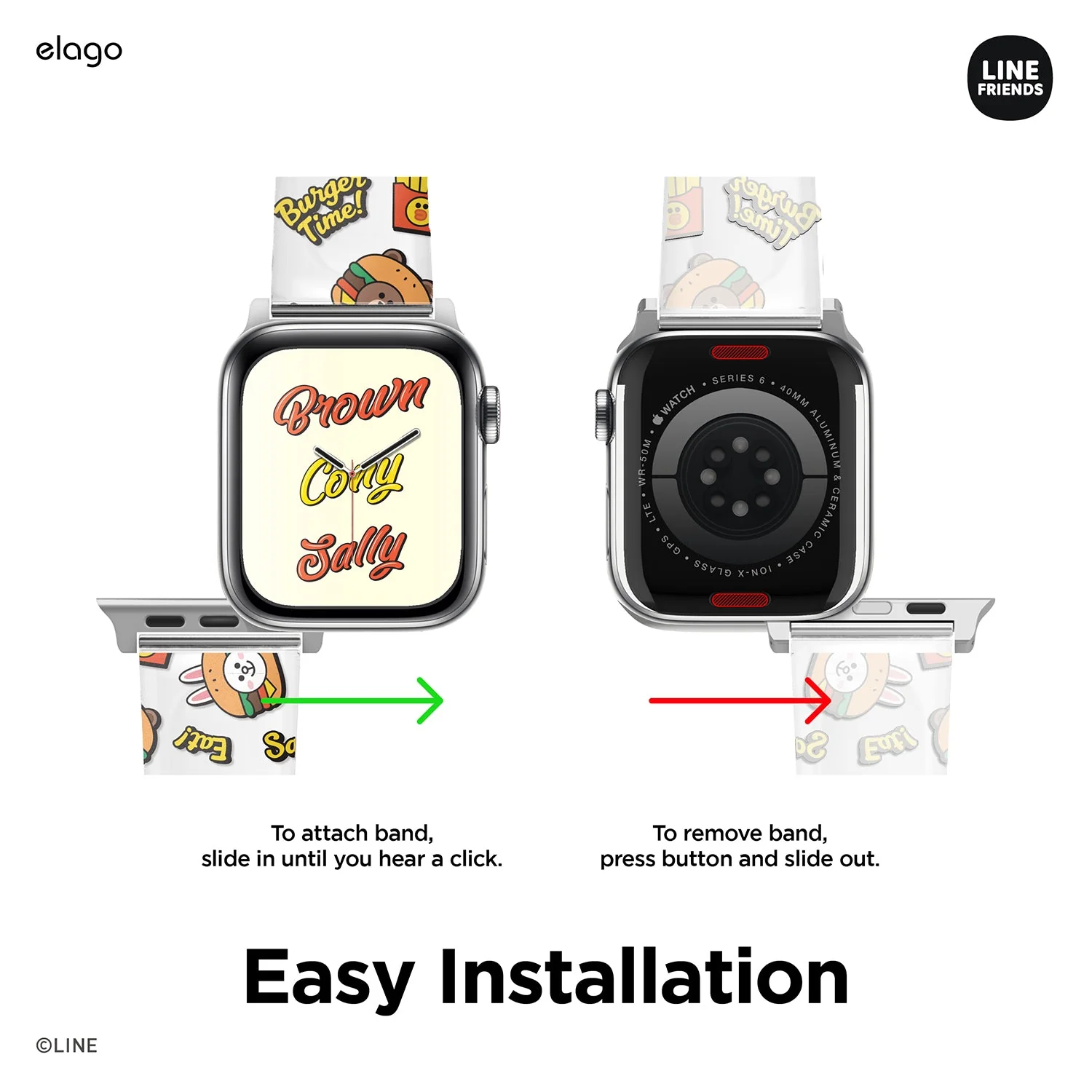 LINE FRIENDS | elago Burger Time Strap [4 Styles] [2 Sizes] - Image 9