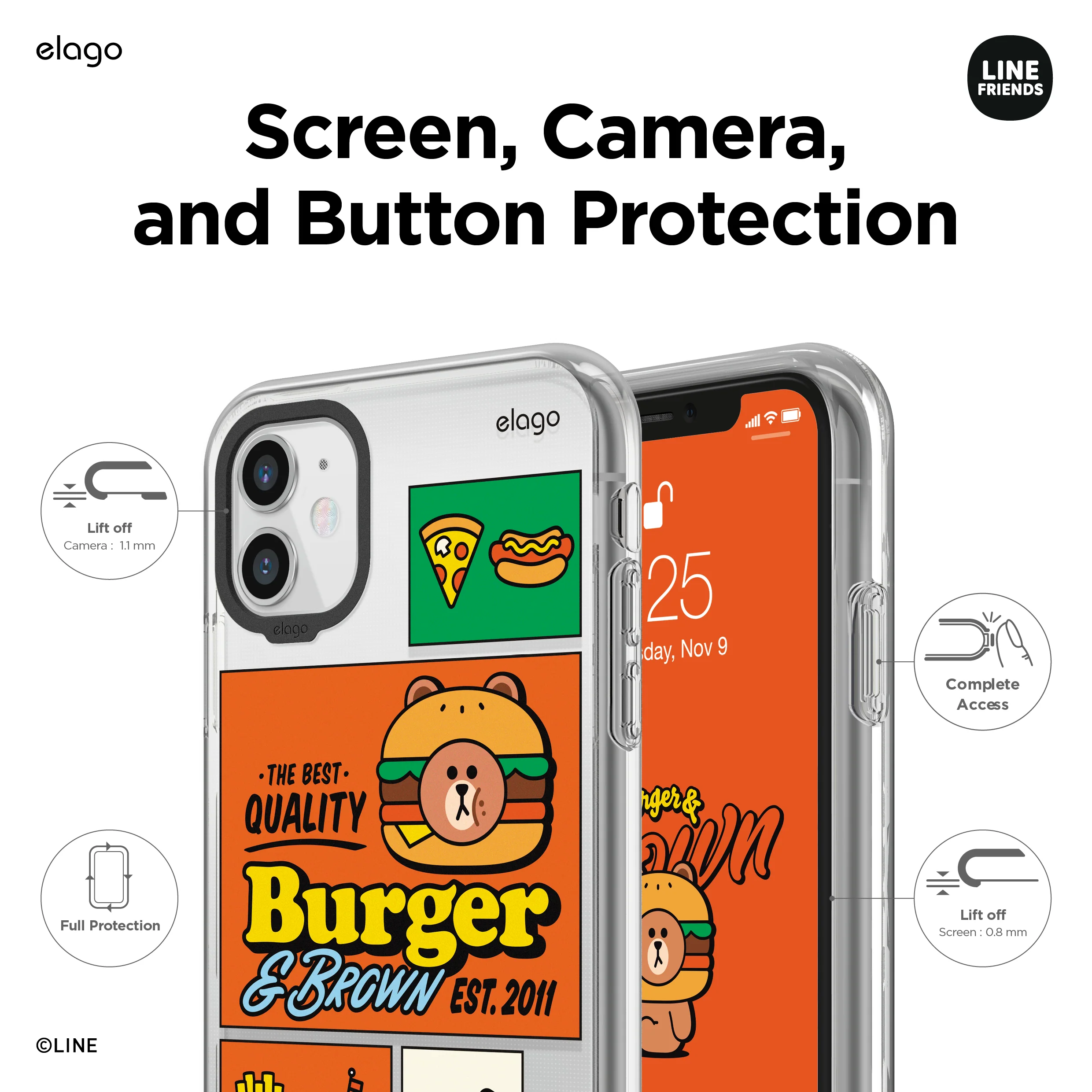 LINE FRIENDS | elago Burger Time Case [3 Styles] - Image 5