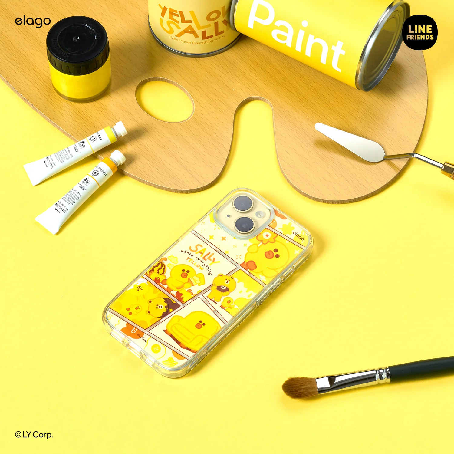 LINE FRIENDS | elago MagSafe Yellow Sally Case for iPhone 15 Pro - Image 7