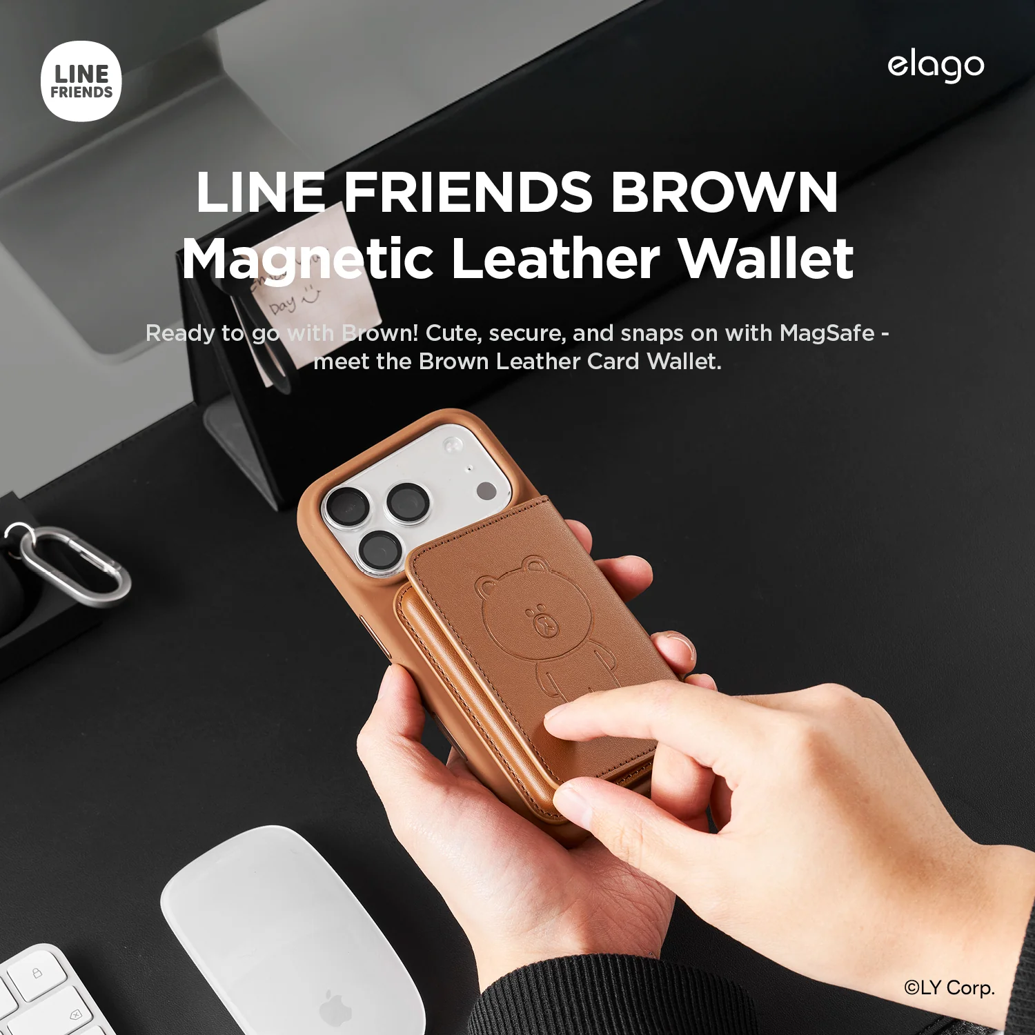 LINE FRIENDS | Magnetic Leather Card Holder - Image 2