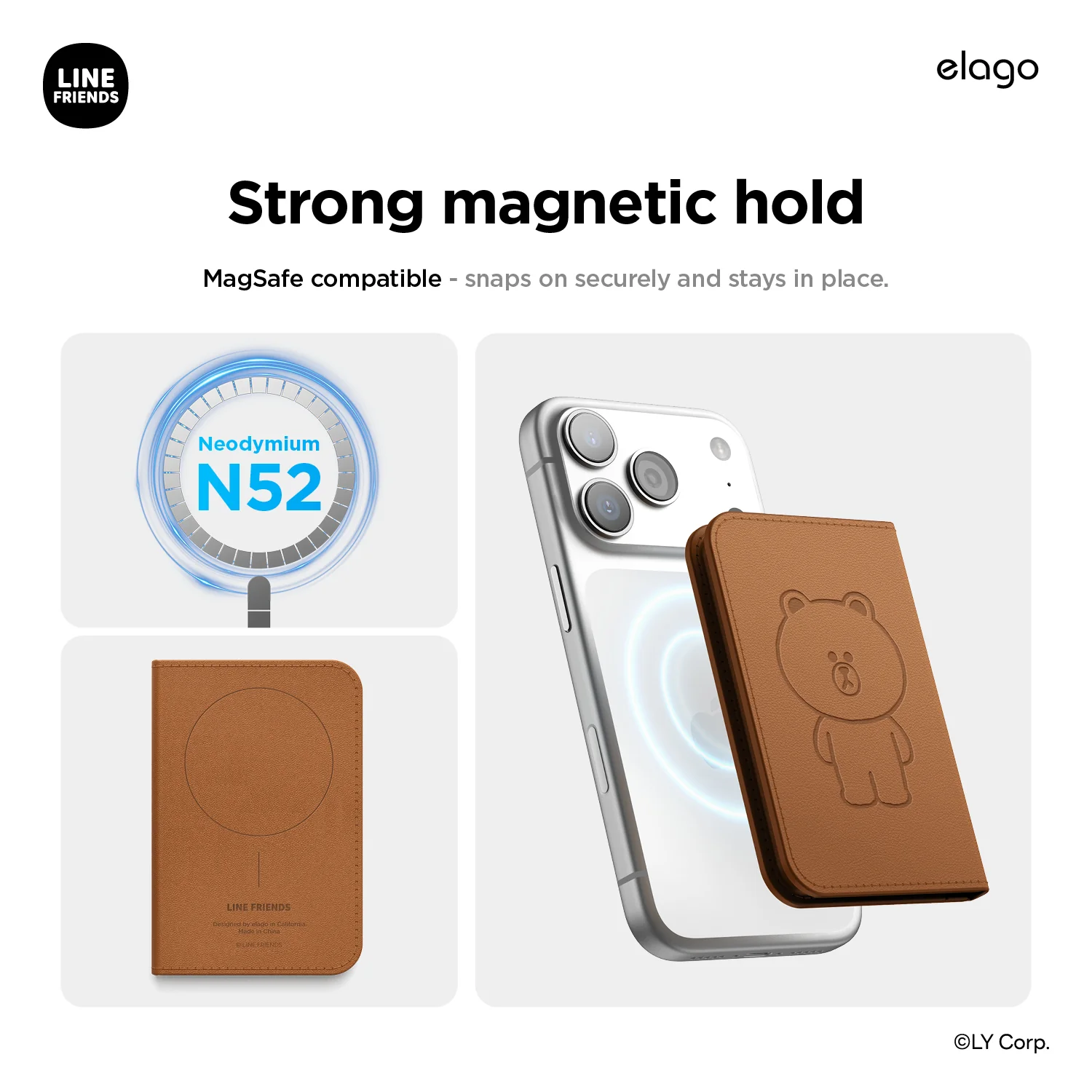 LINE FRIENDS | Magnetic Leather Card Holder - Image 3
