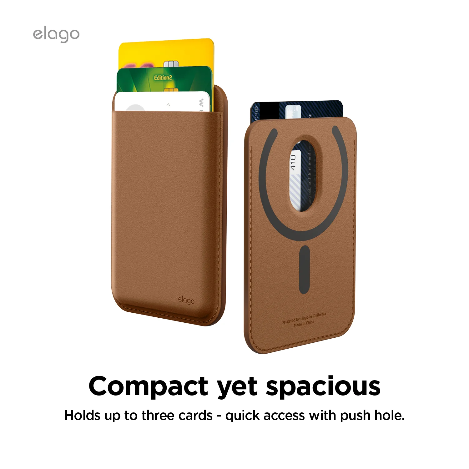 Magnetic Leather Card Pocket for Galaxy & iPhone [2 Colors] - Image 6