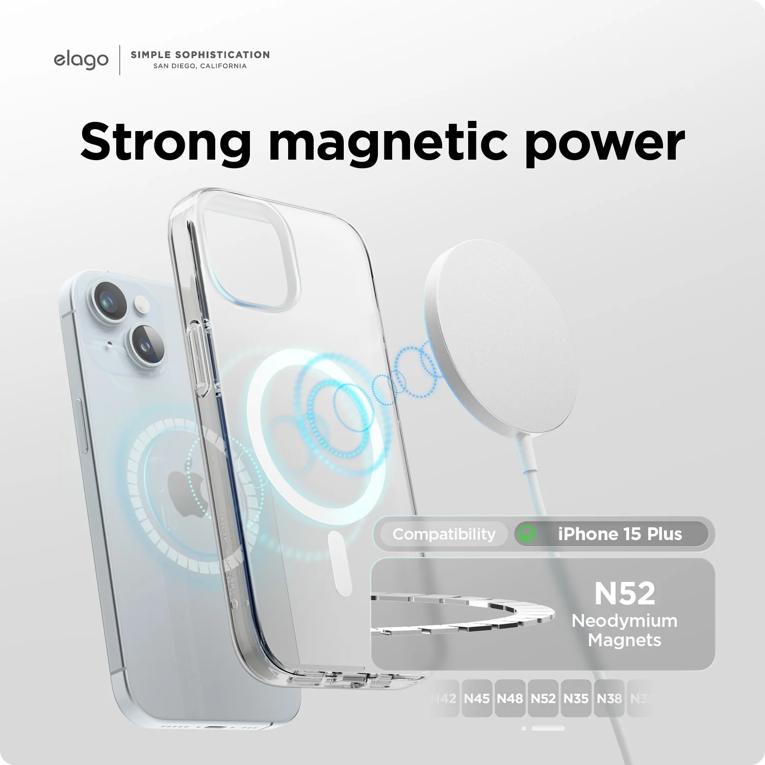 Magnetic Hybrid Clear Case for iPhone 15 Plus - Image 3