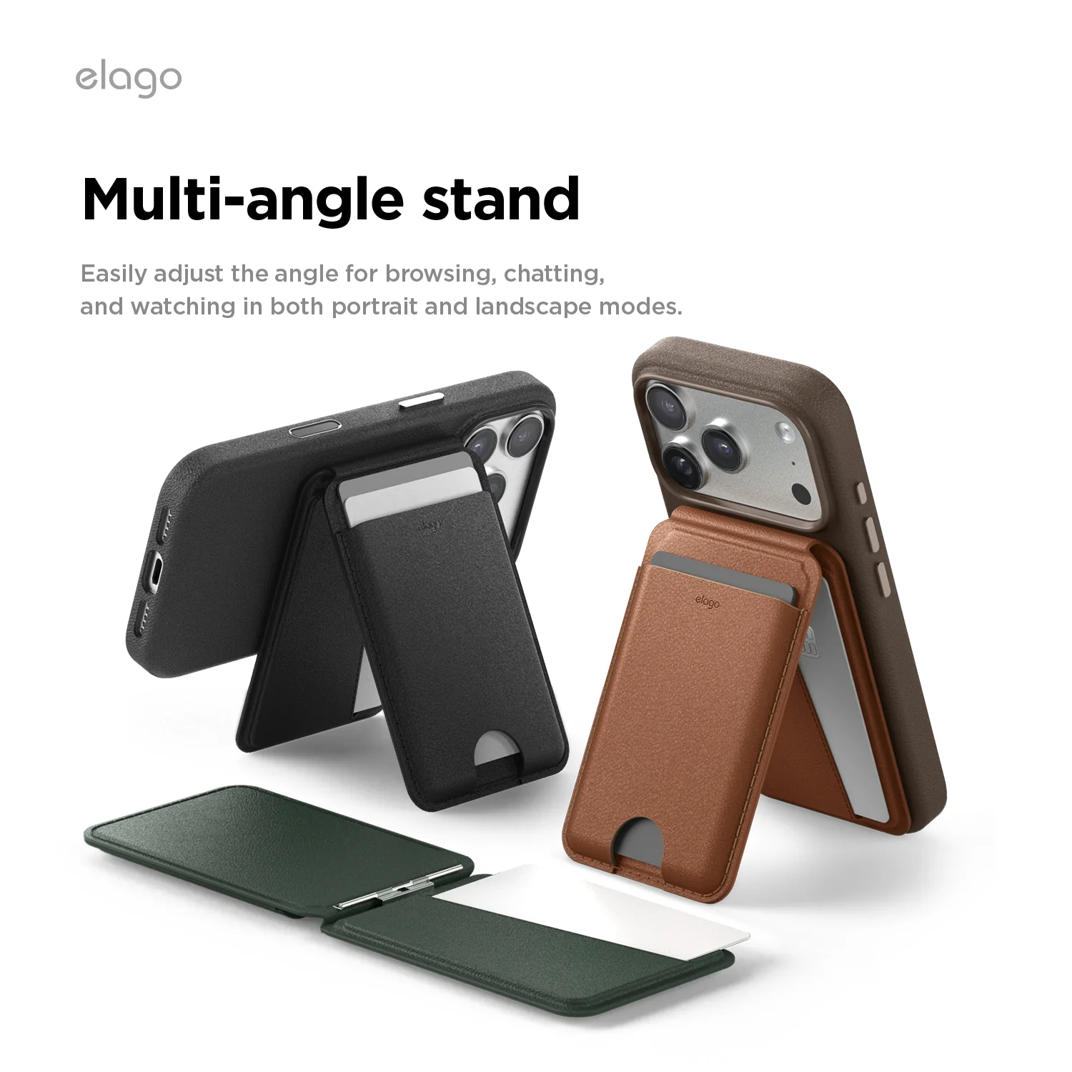 Magnetic Leather Card Holder (Stand Type) [3 Colors] - Image 10