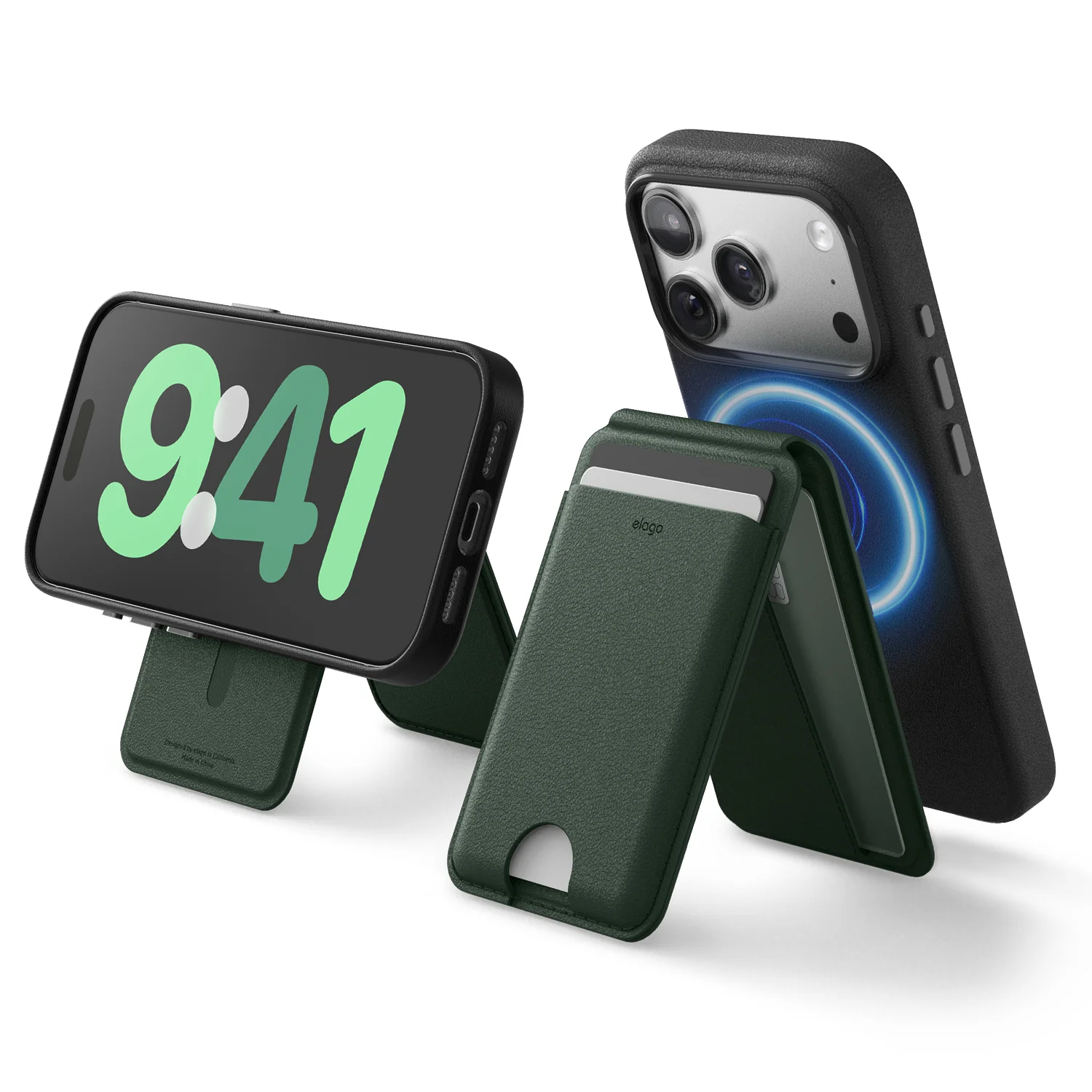 Magnetic Leather Card Holder (Stand Type) [3 Colors] - Image 2