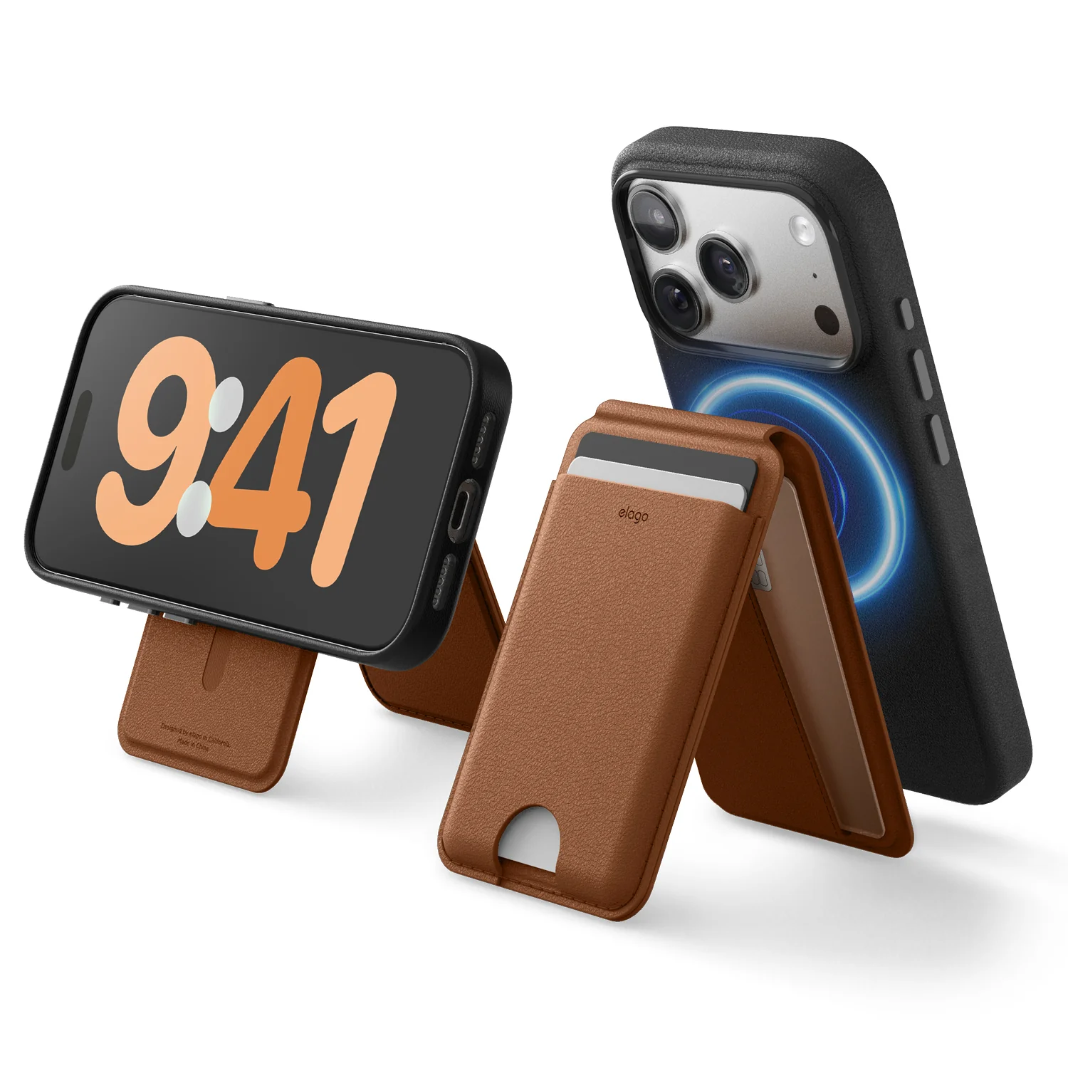 Magnetic Leather Card Holder (Stand Type) [3 Colors] - Image 3