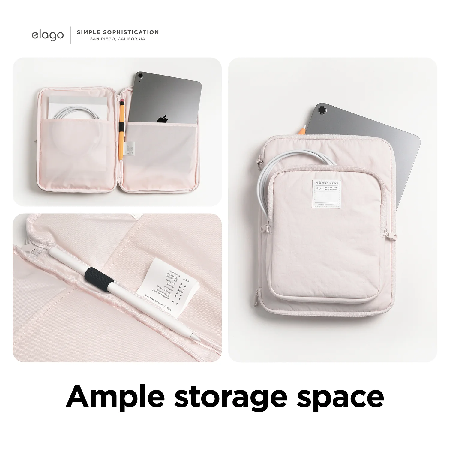 Tablet and Laptop Sleeve [Pastel Pink] [2 Sizes] - Image 7