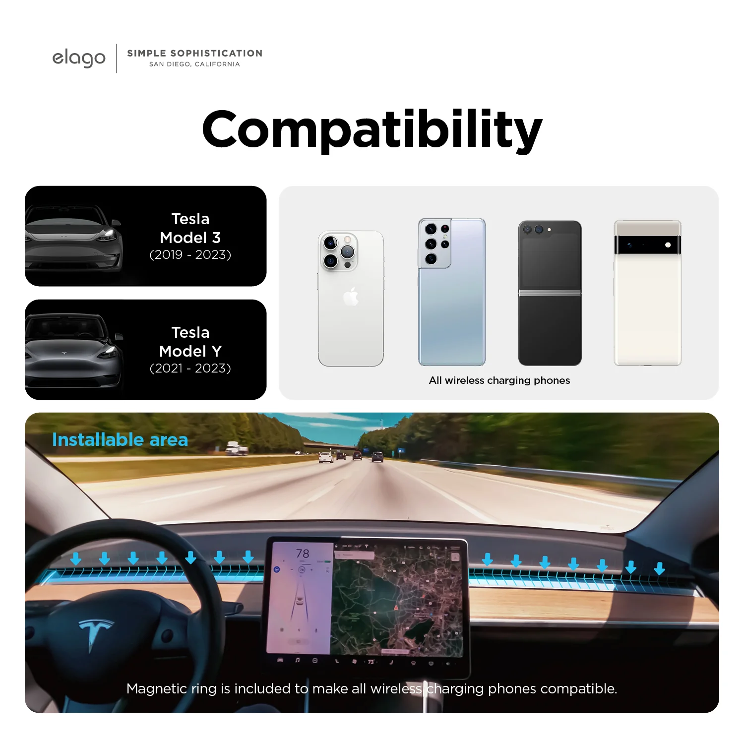 Tesla Magnetic Aluminum Car Mount - Image 3