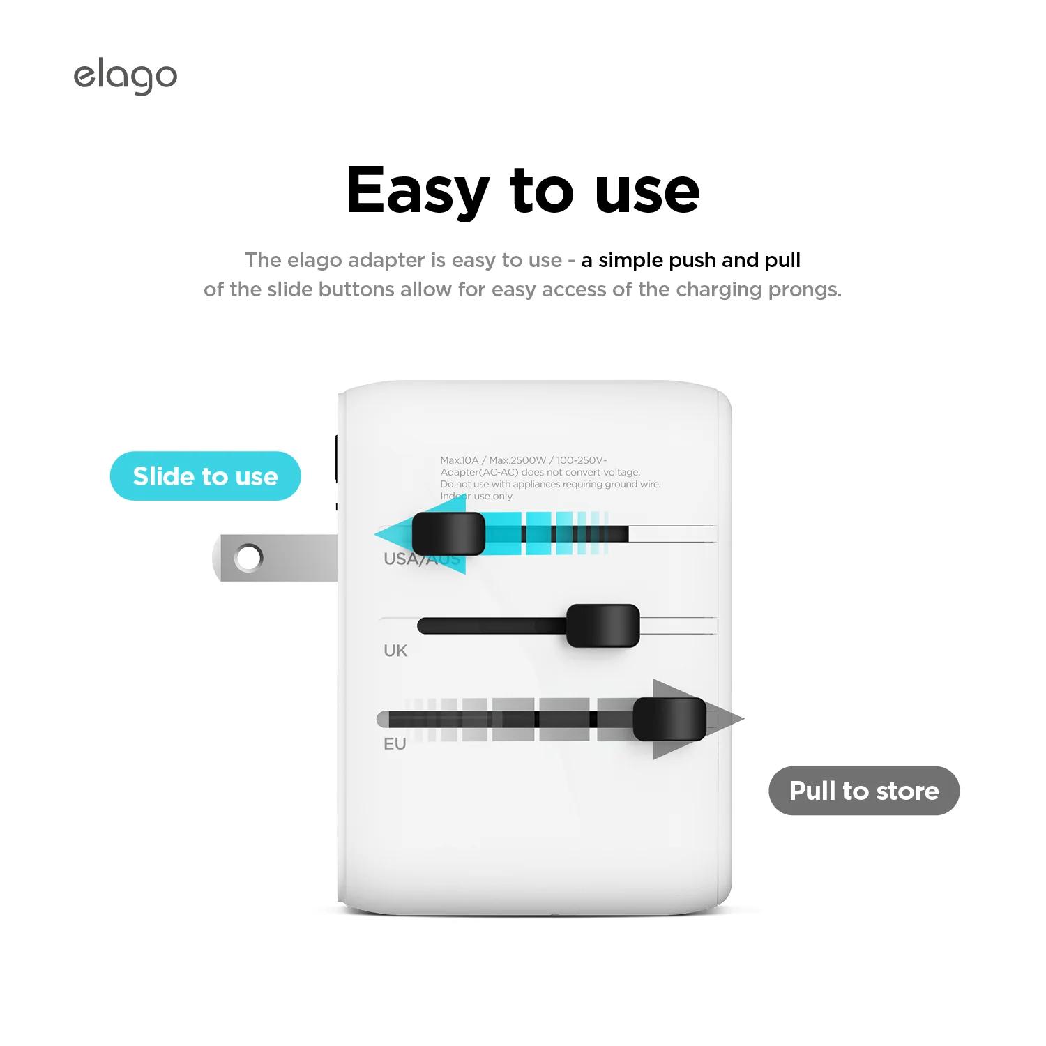 Tripshell Universal Travel Adapter with Multi USB Charging Ports [USB-A / USB-C] - Image 6