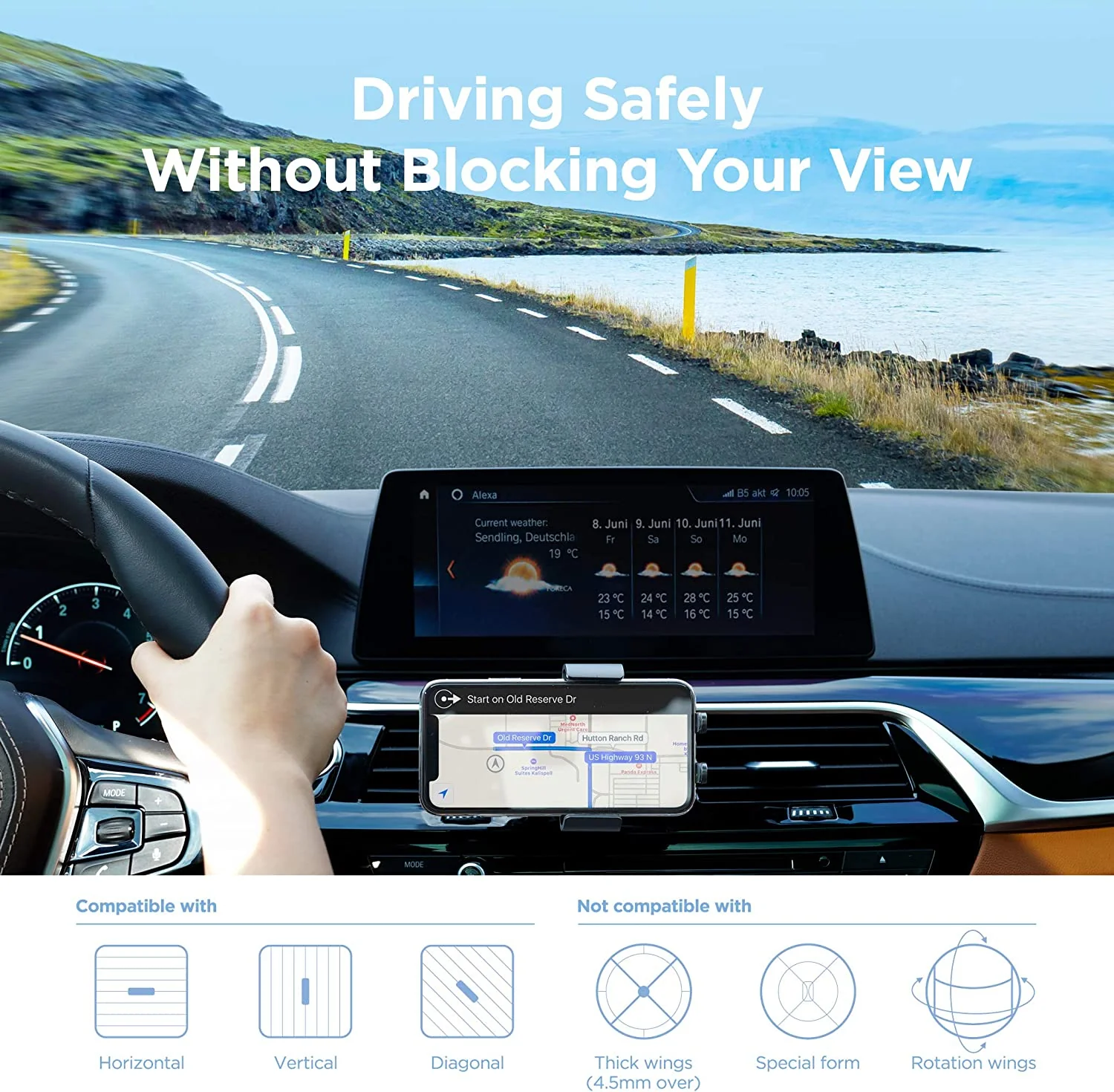 Wireless Car Charger with Auto-Clamping Car Mount - Image 3